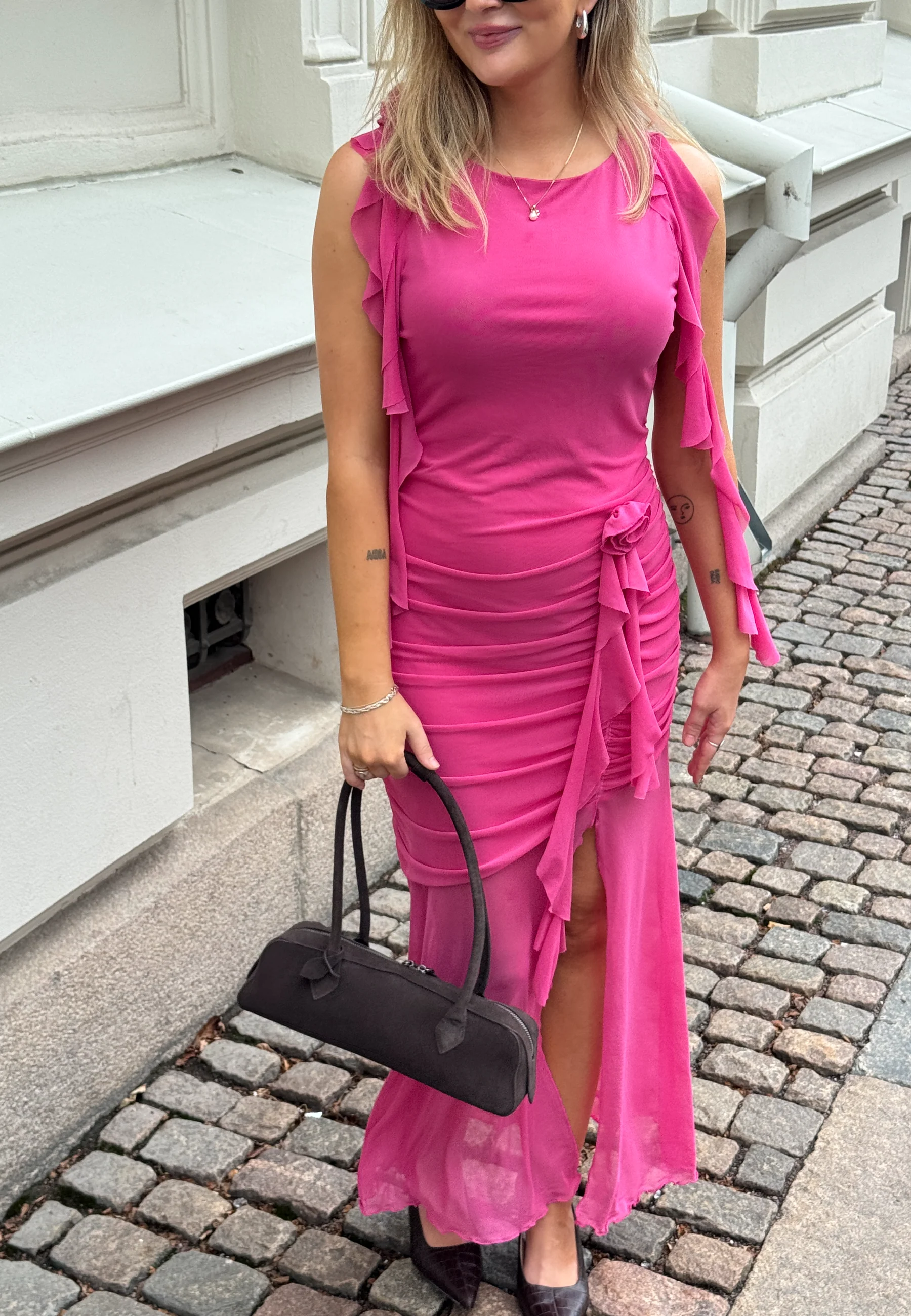 Ruched Frill Ankle Dress - Image 3