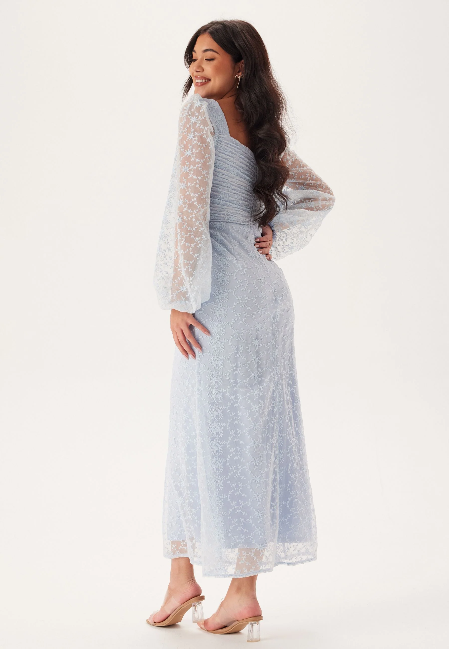 Ruched L/S Ankle Dress - Image 4