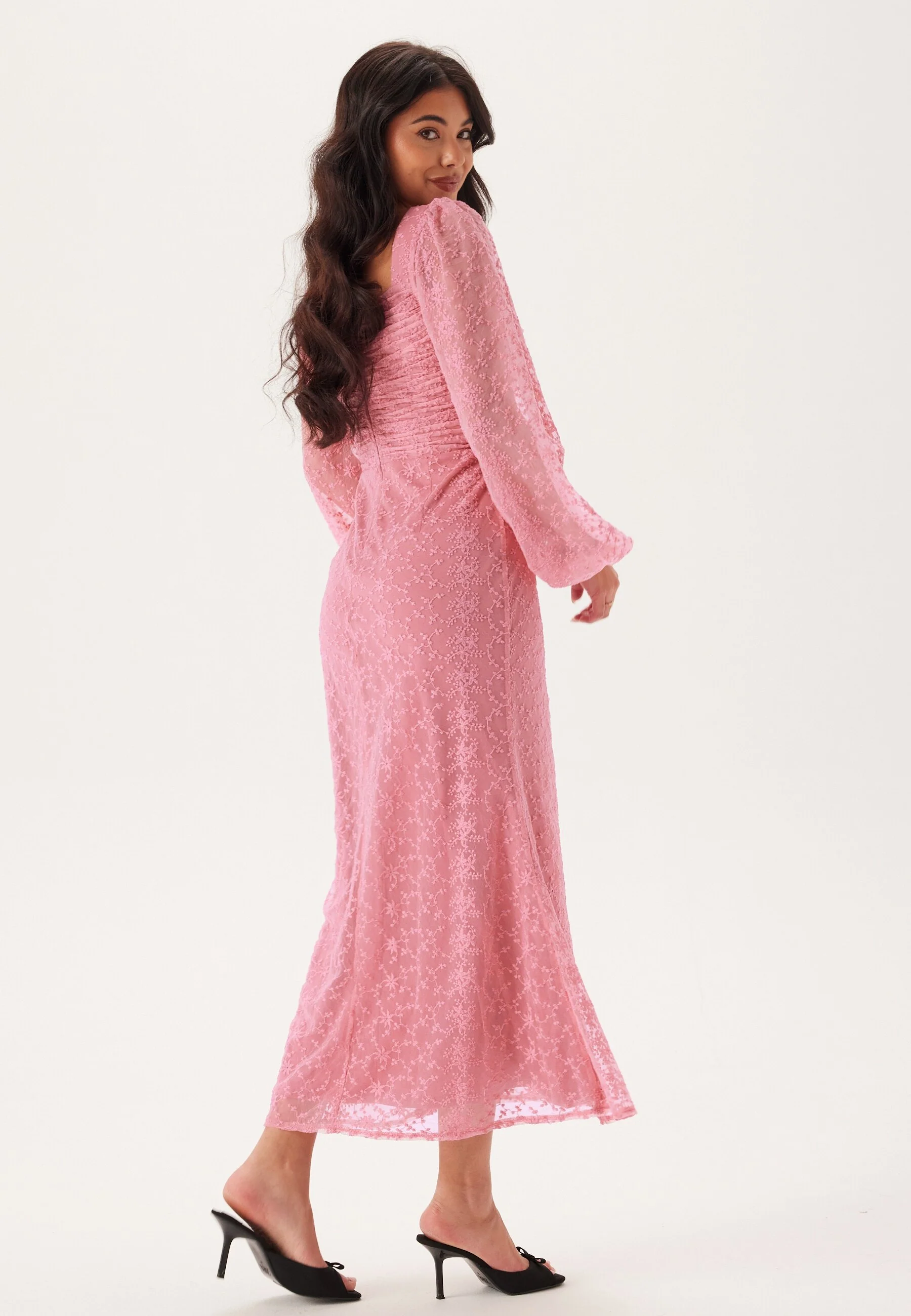 Ruched L/S Ankle Dress - Image 4