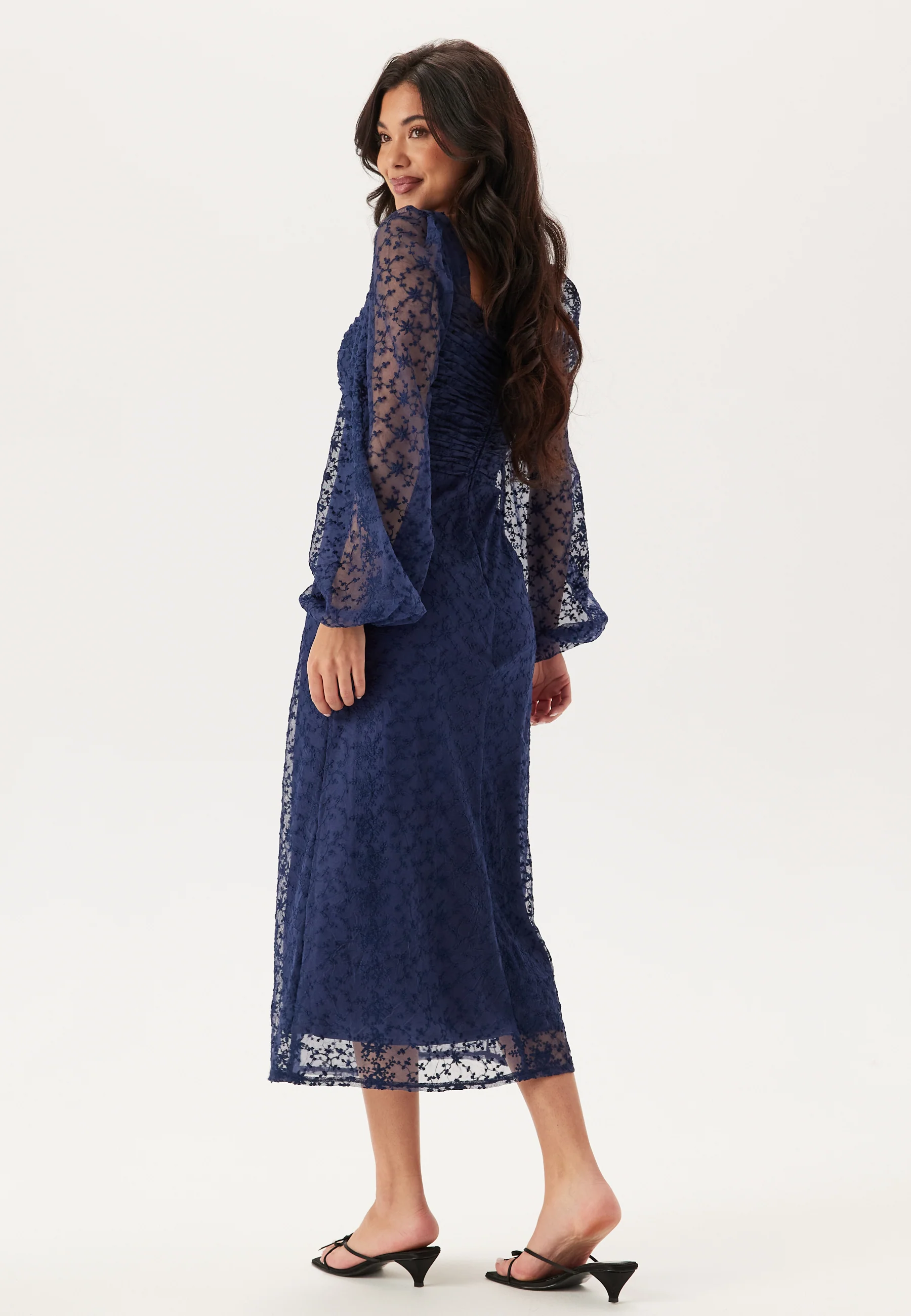 Ruched L/S Midi Dress - Image 2