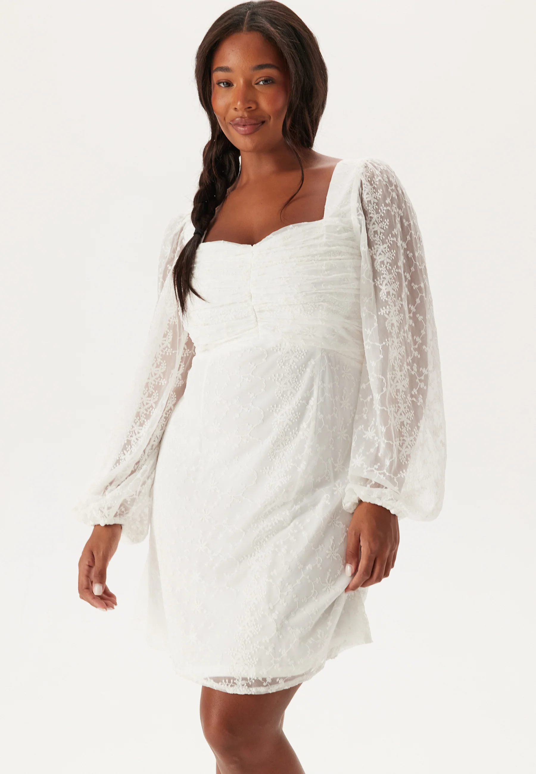 Ruched L/S Short Dress - Image 6