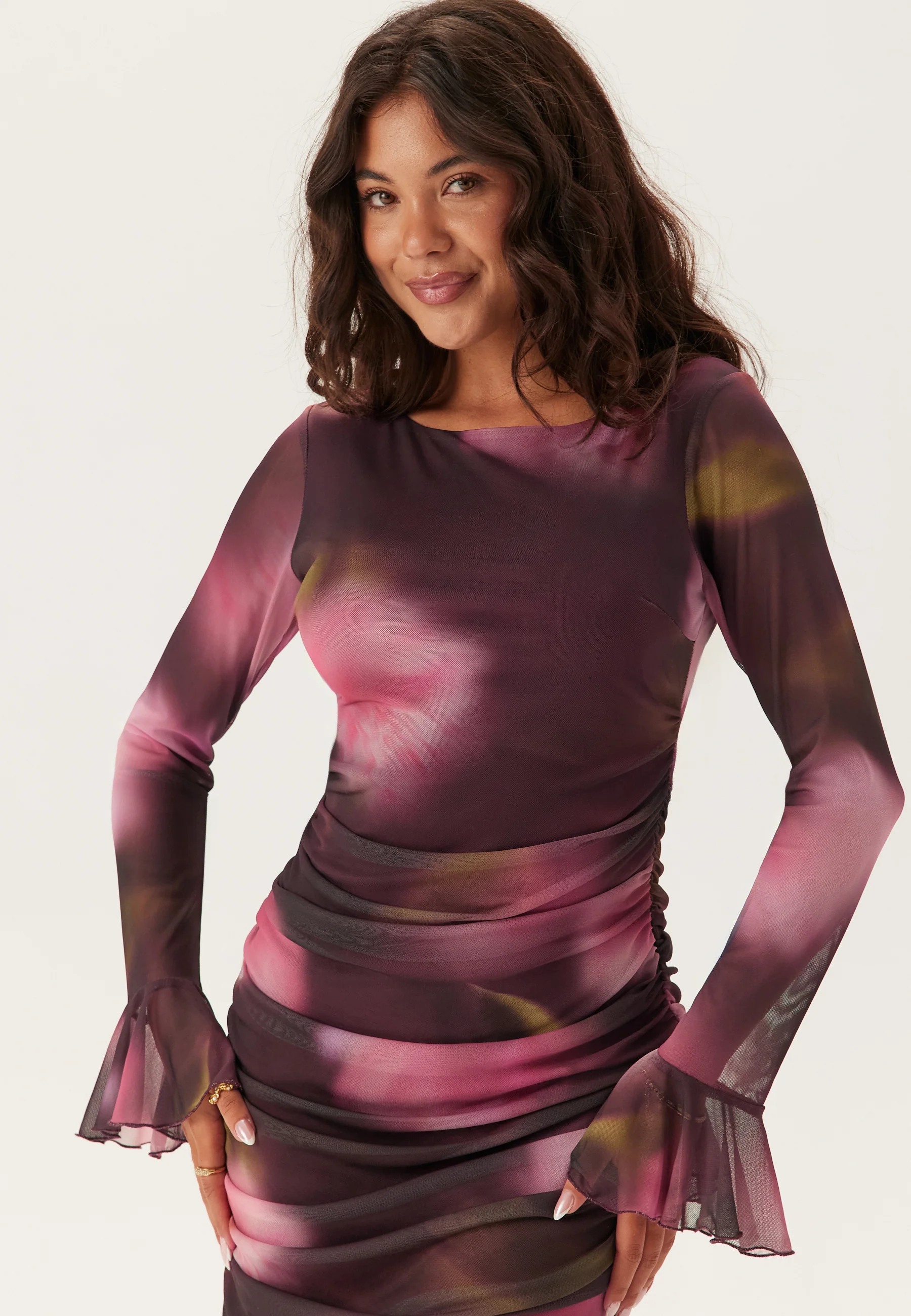Ruched Mesh Dress - Image 5