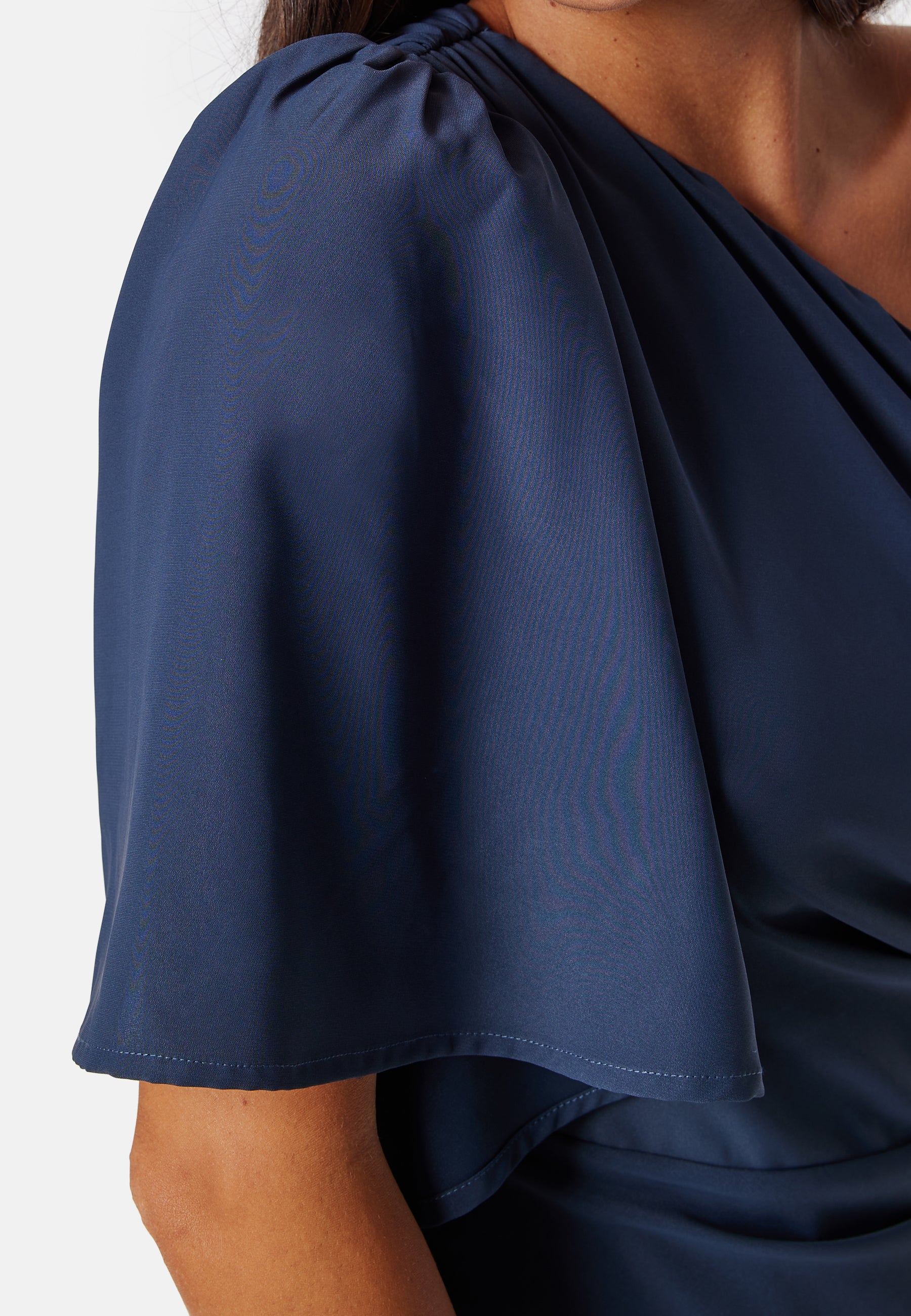 Ruched One Shoulder Midi Dress - Image 3