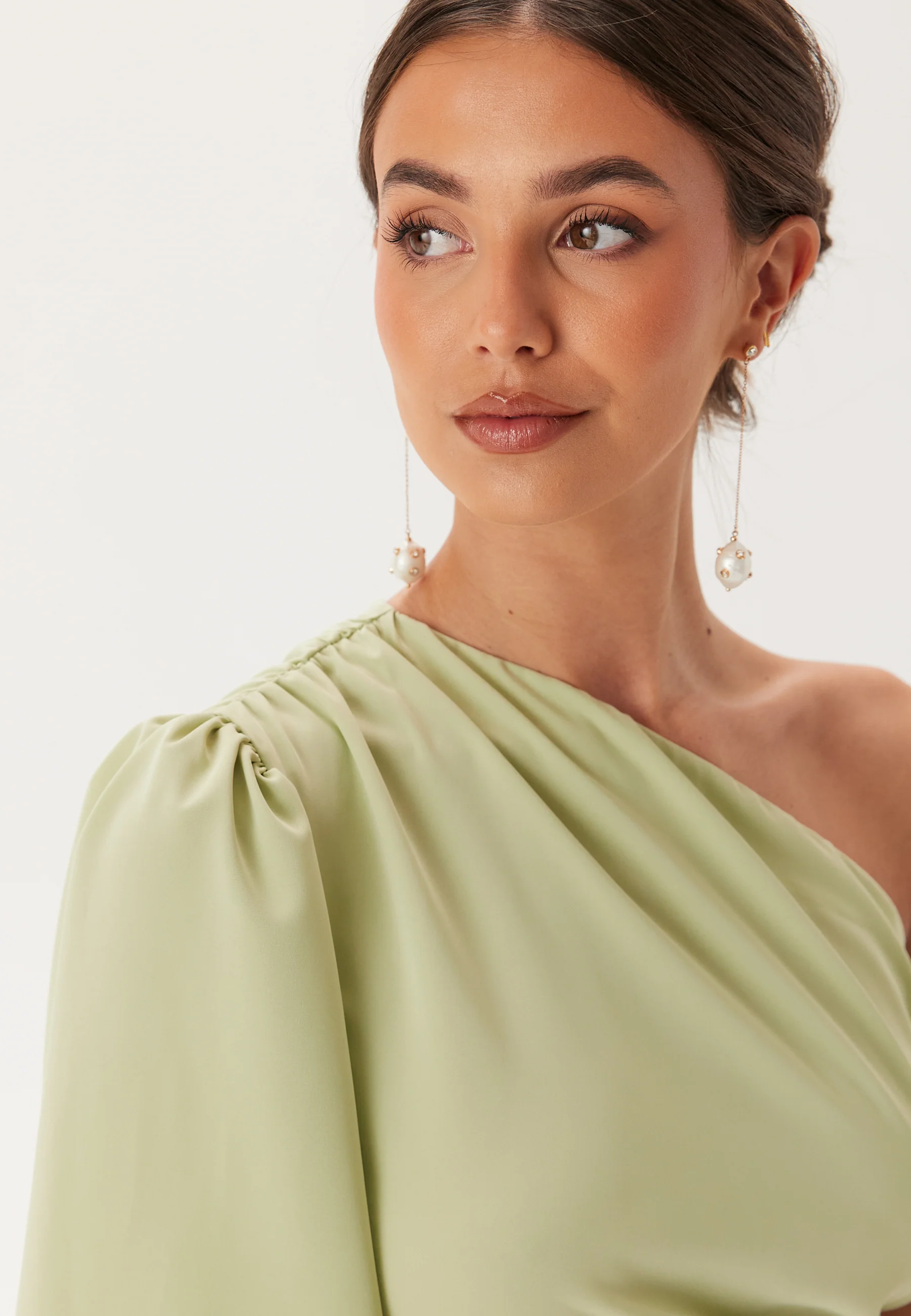 Ruched One Shoulder Midi Dress - Image 5