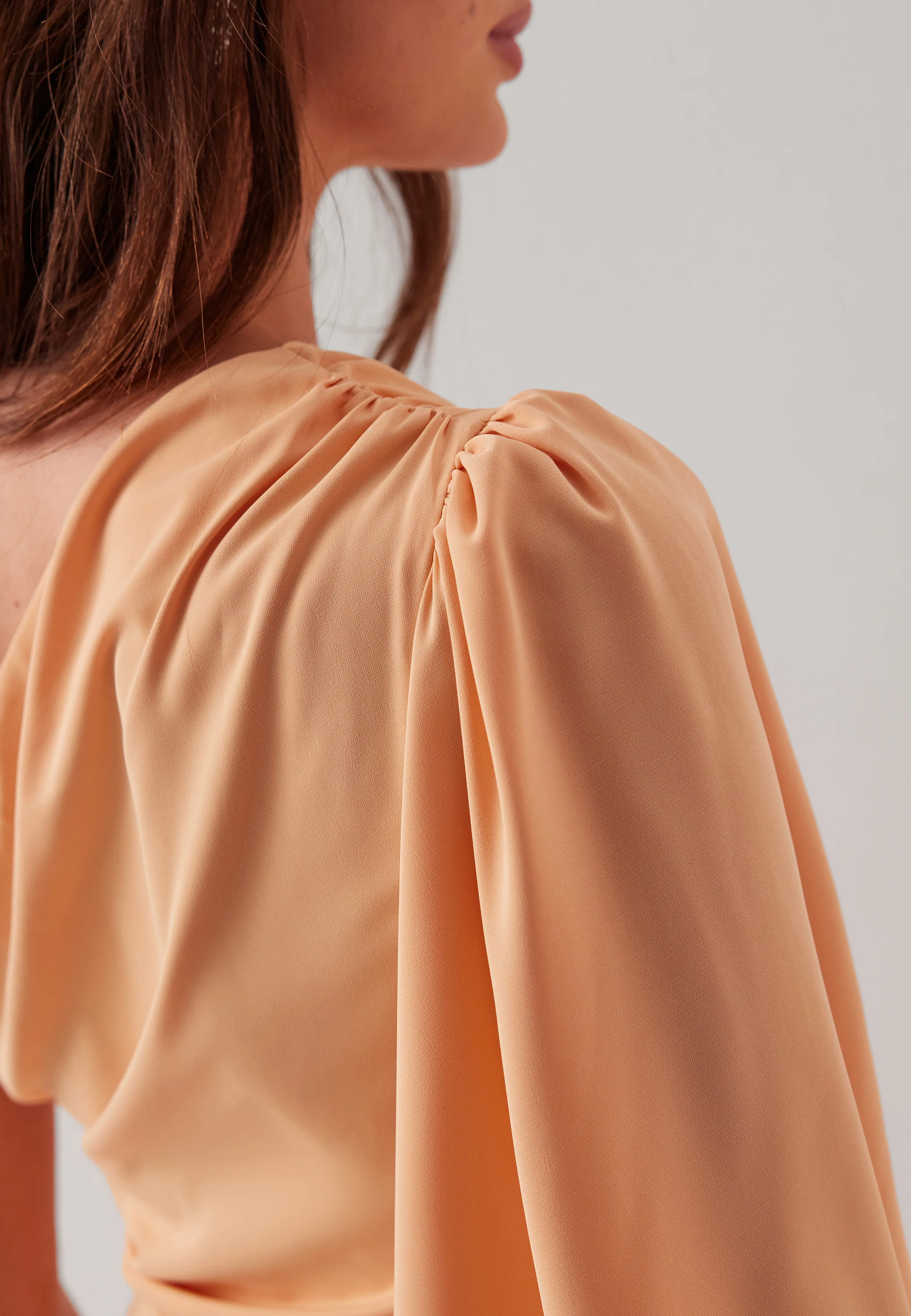 Ruched One Shoulder Midi Dress - Image 8