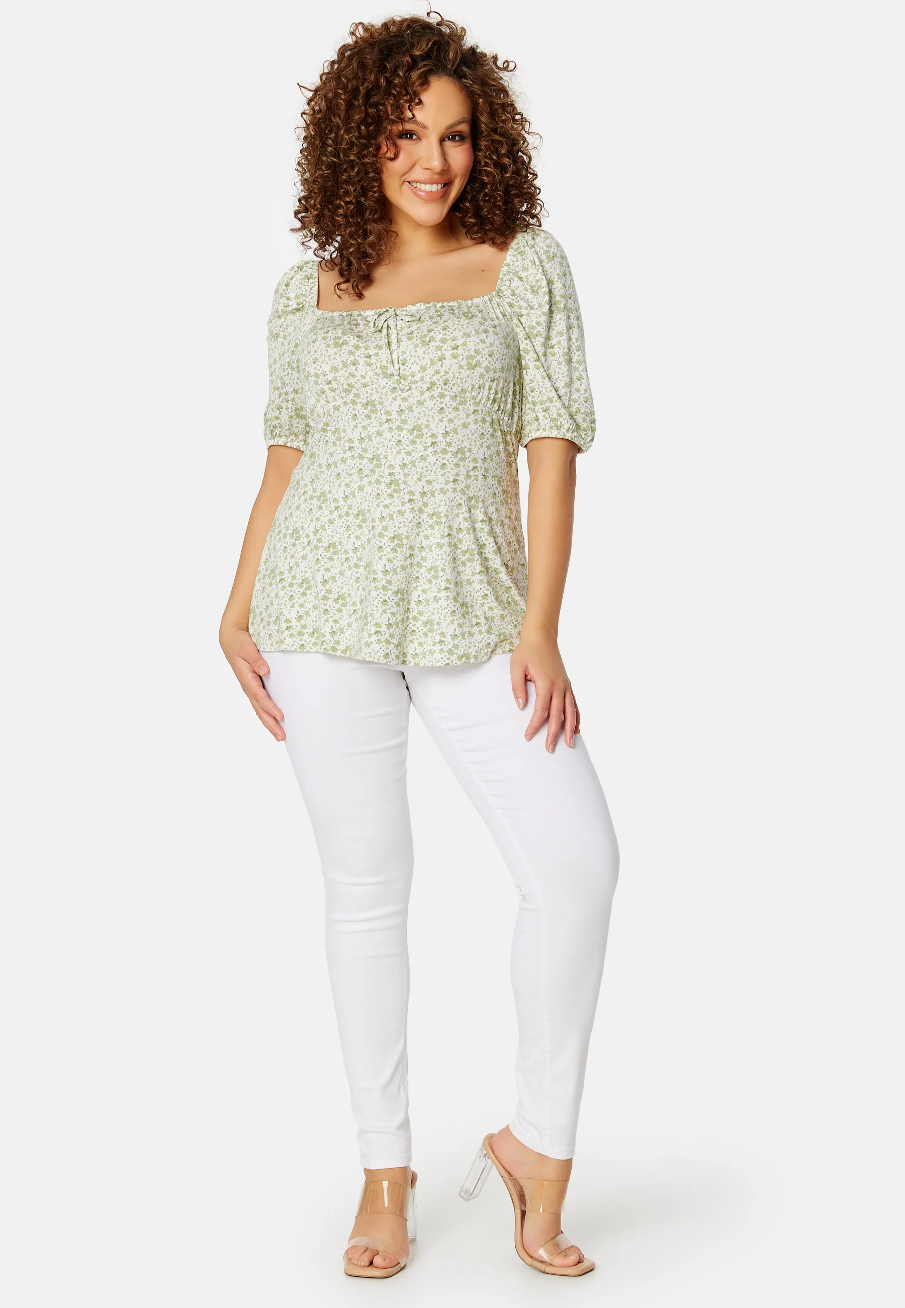Ruched Short Sleeve Tie Top - Image 4