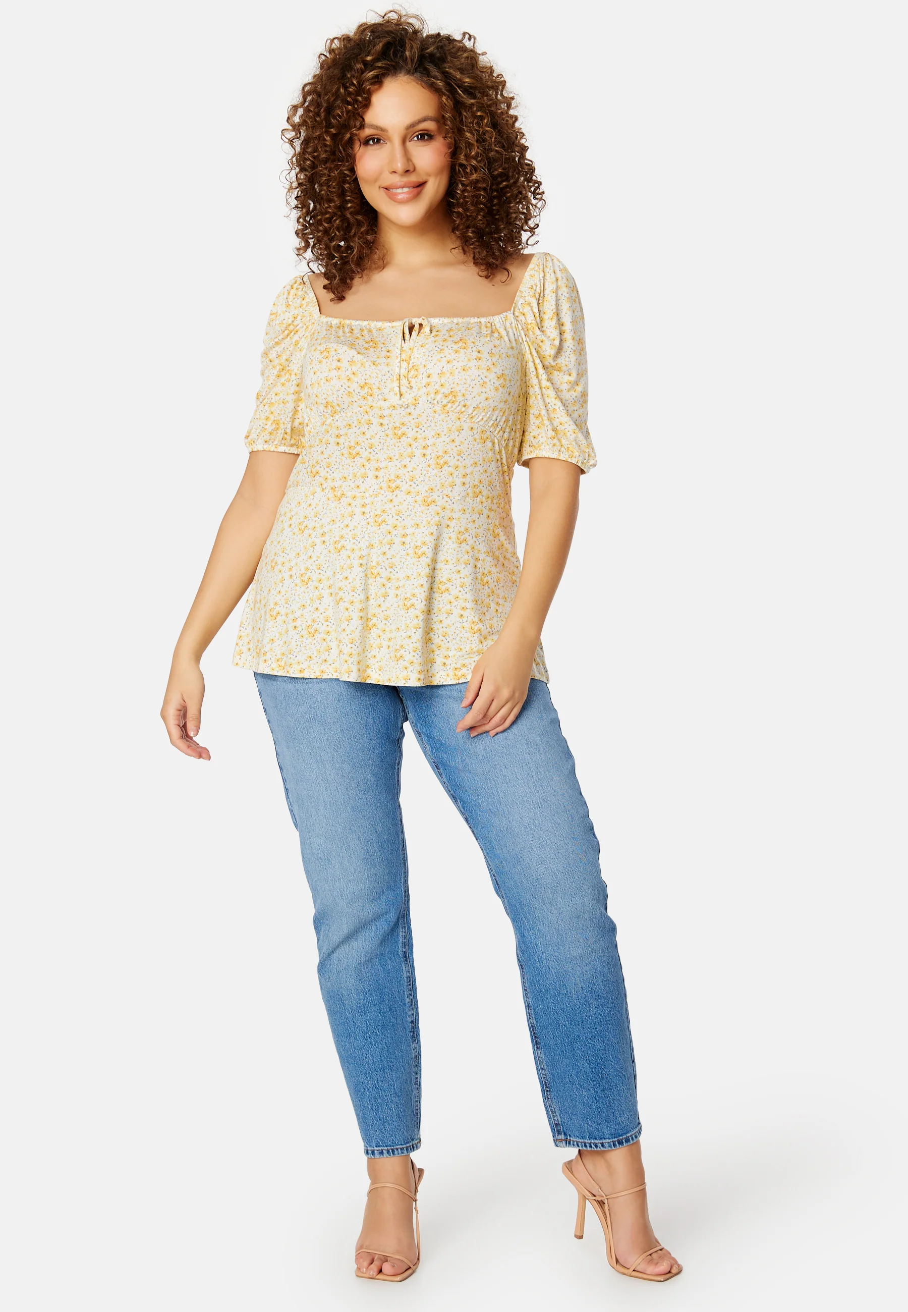 Ruched Short Sleeve Tie Top - Image 4