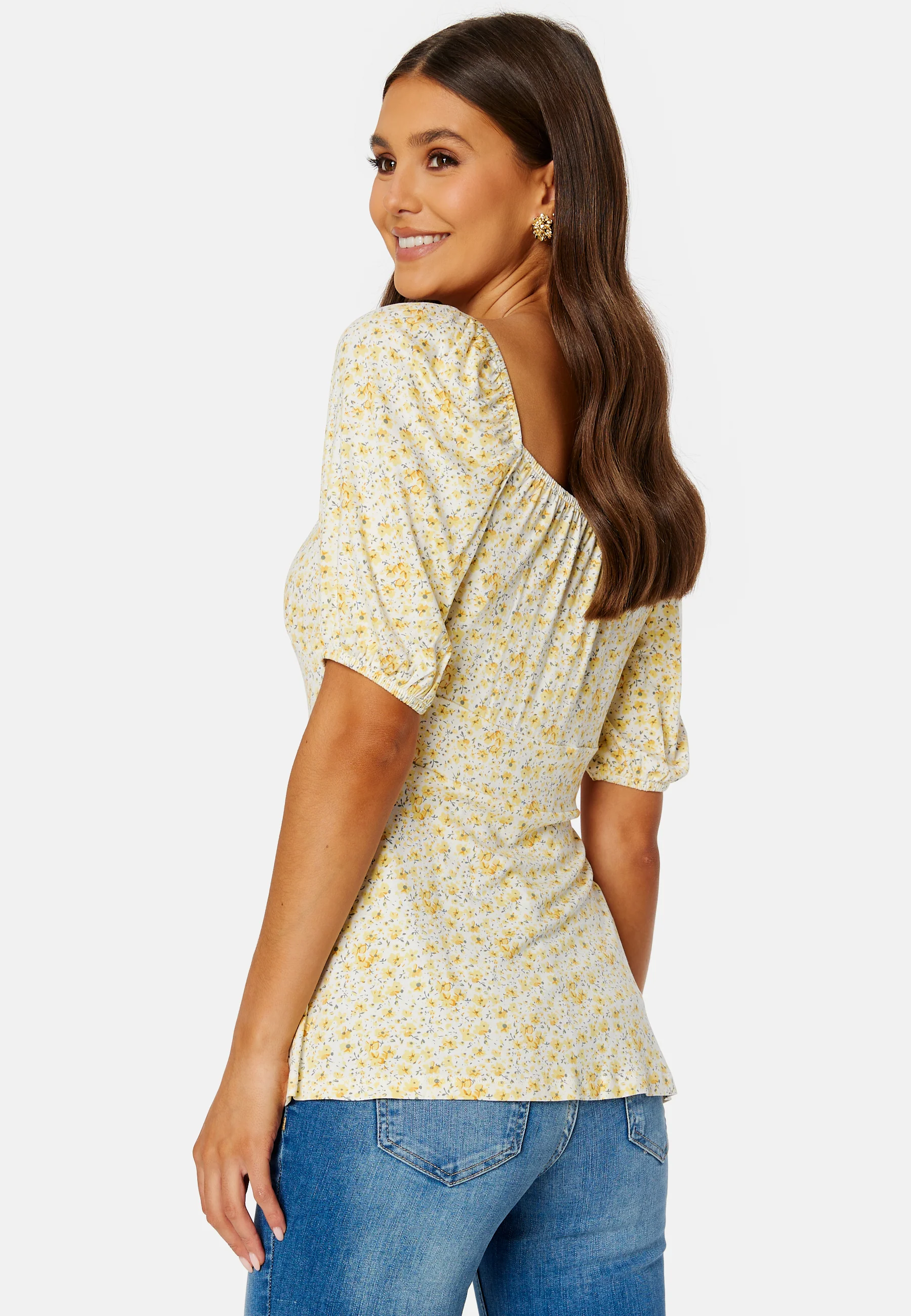 Ruched Short Sleeve Tie Top - Image 5