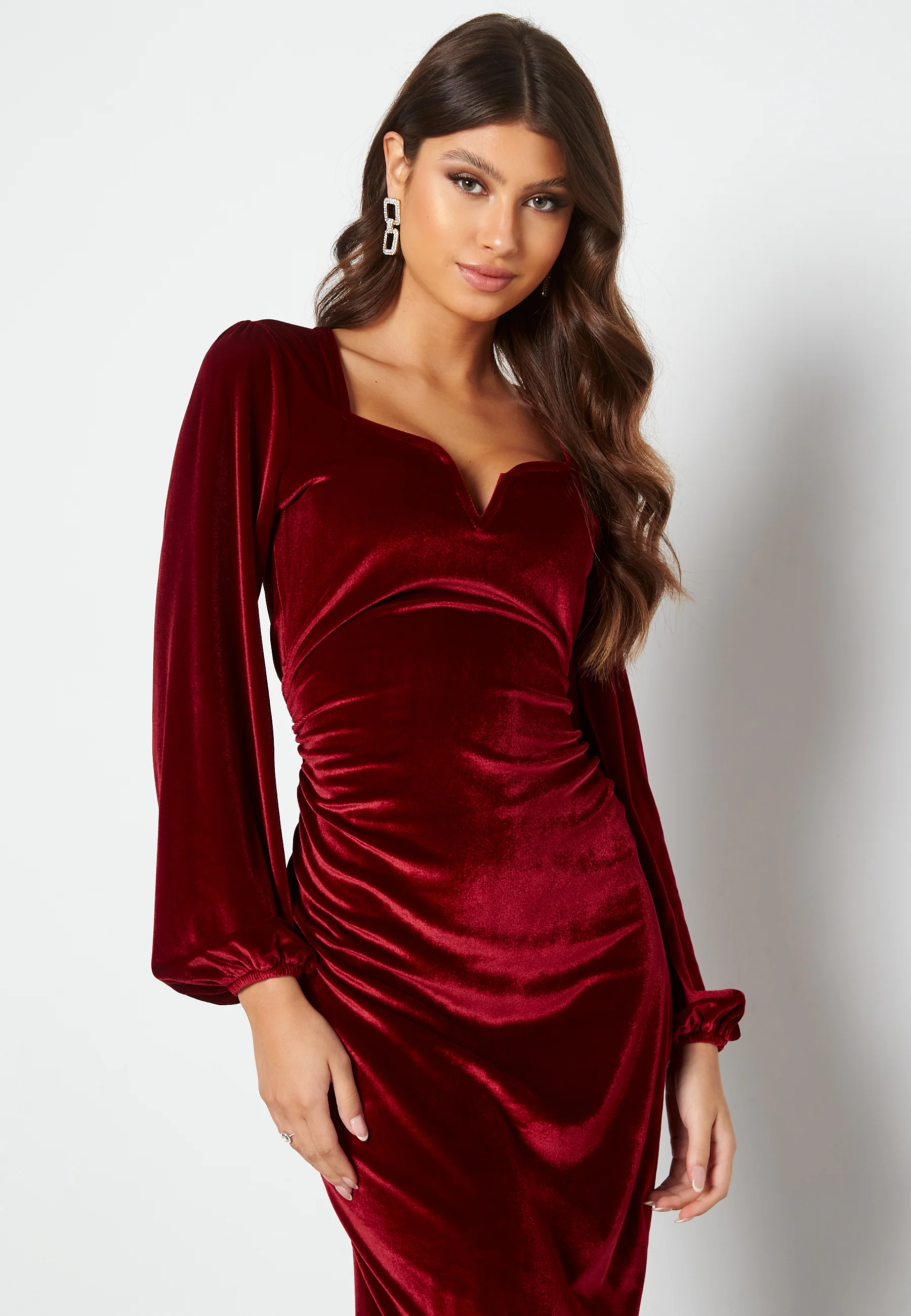 Rudina puff sleeve velvet dress - Image 3