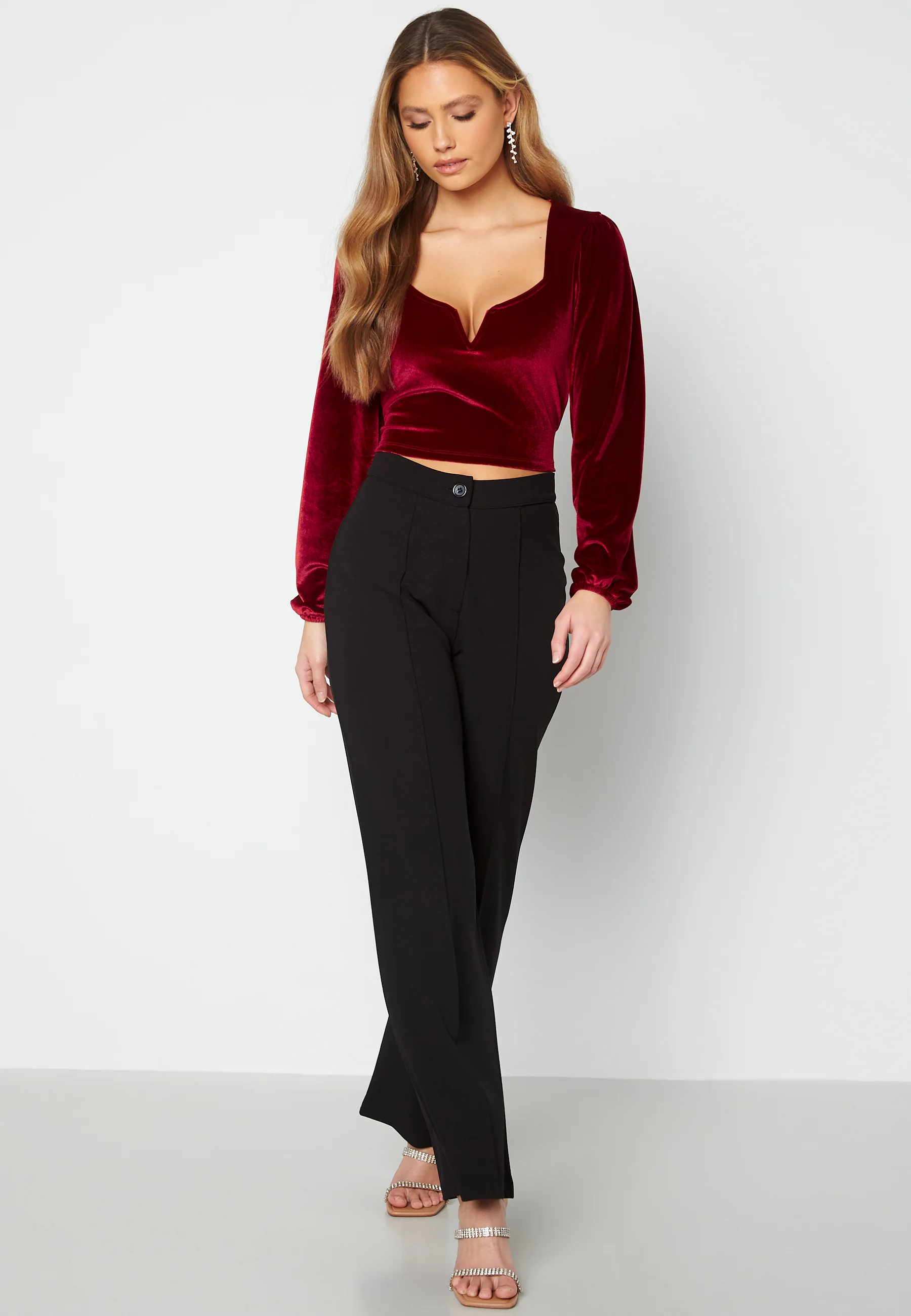 Rudina puff sleeve velvet top - Image 2