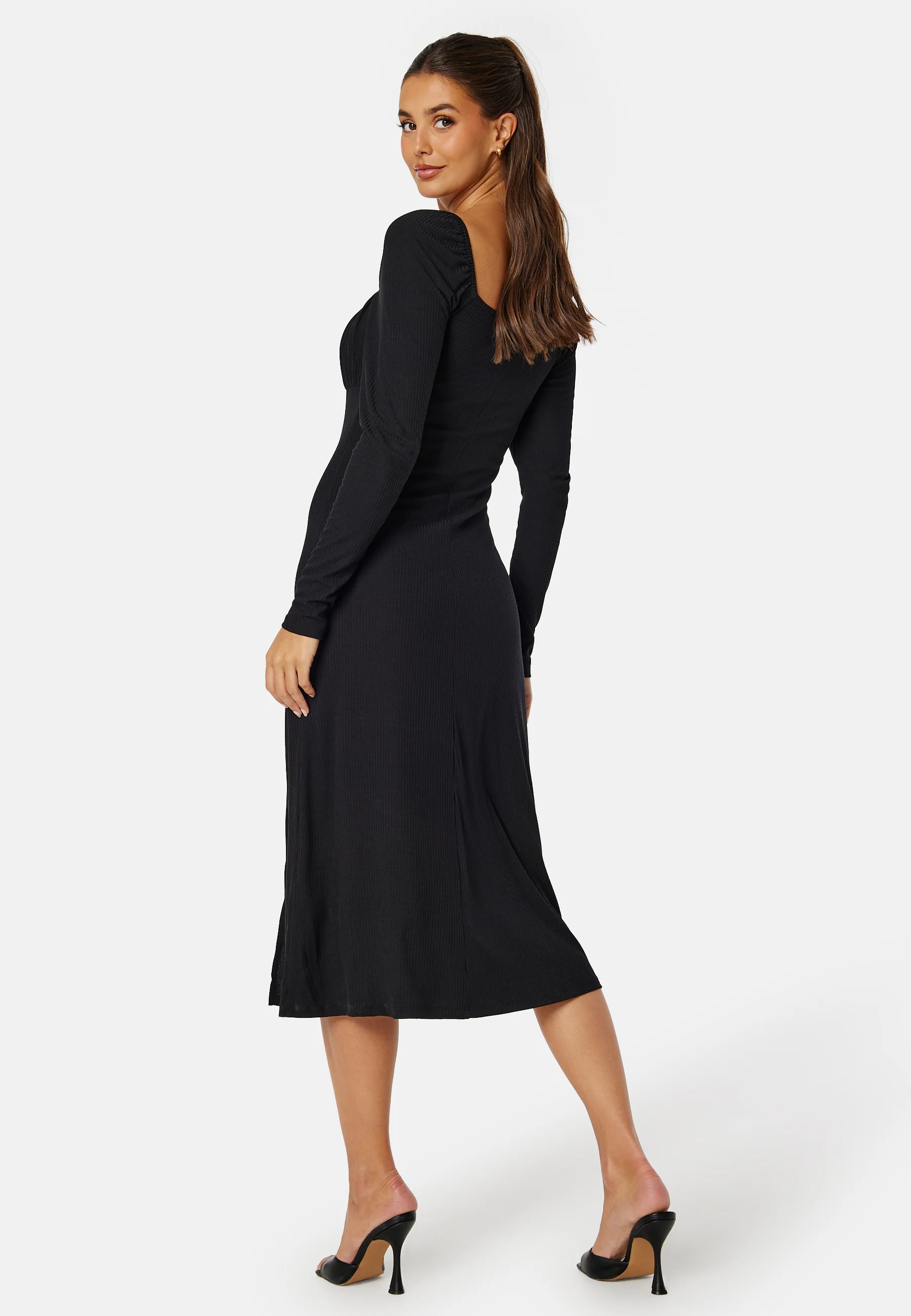 Rushed Square Neck Midi Dress - Image 2