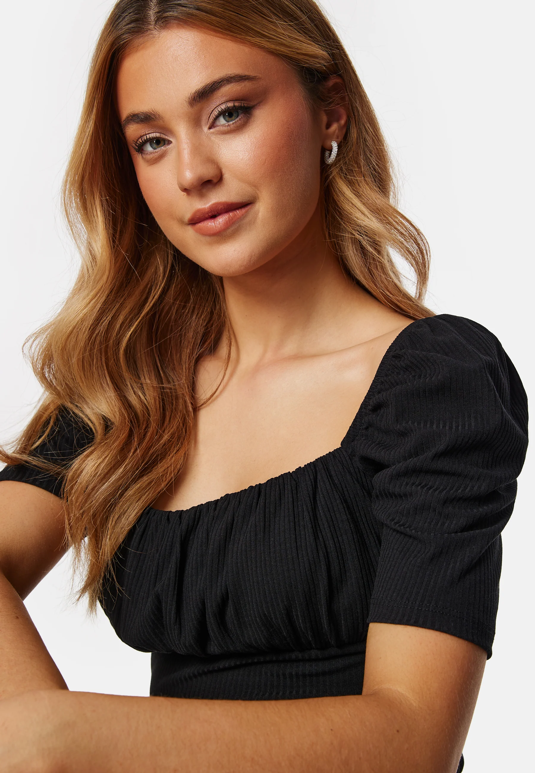 Rushed Square Neck Short Sleeve Top - Image 4