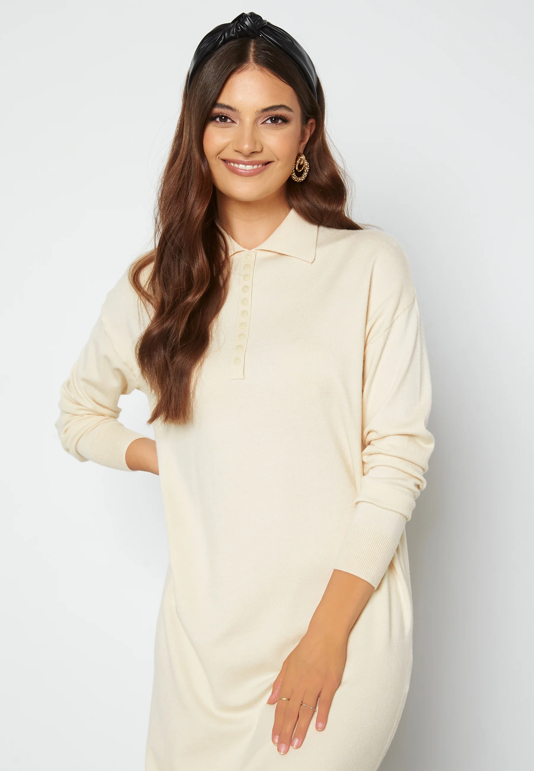 Saba LS Collar Below Knee Dress - Image 3