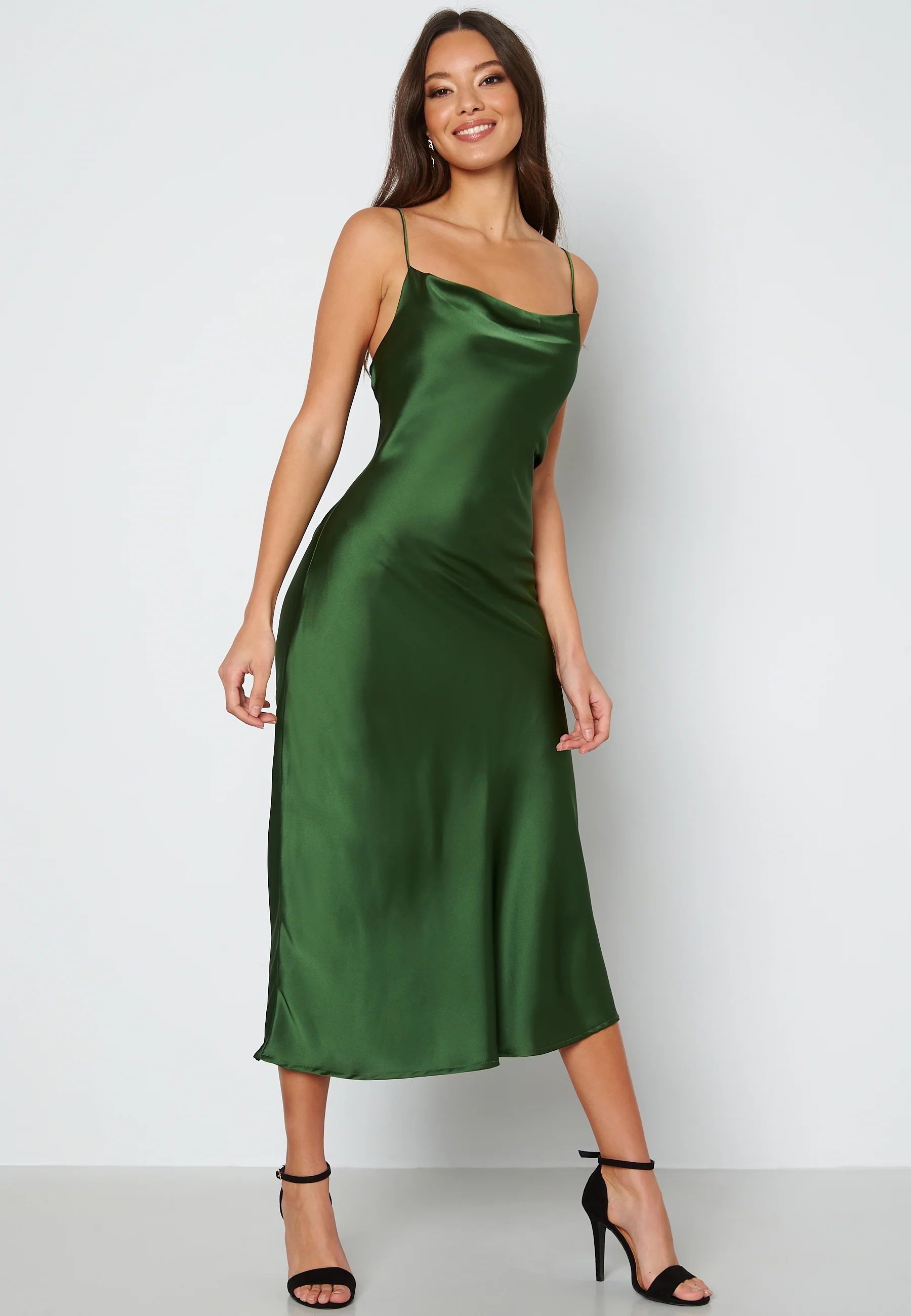 Sateen S/L Midi Dress