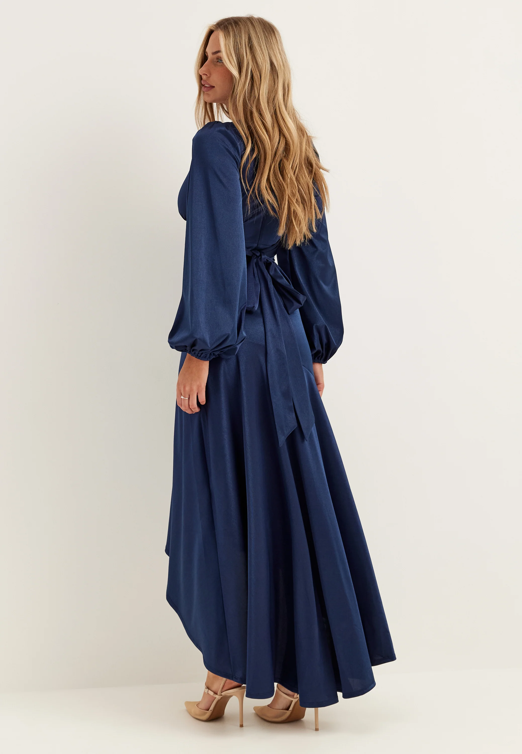 Satin Balloon Sleeve High Low - Image 3
