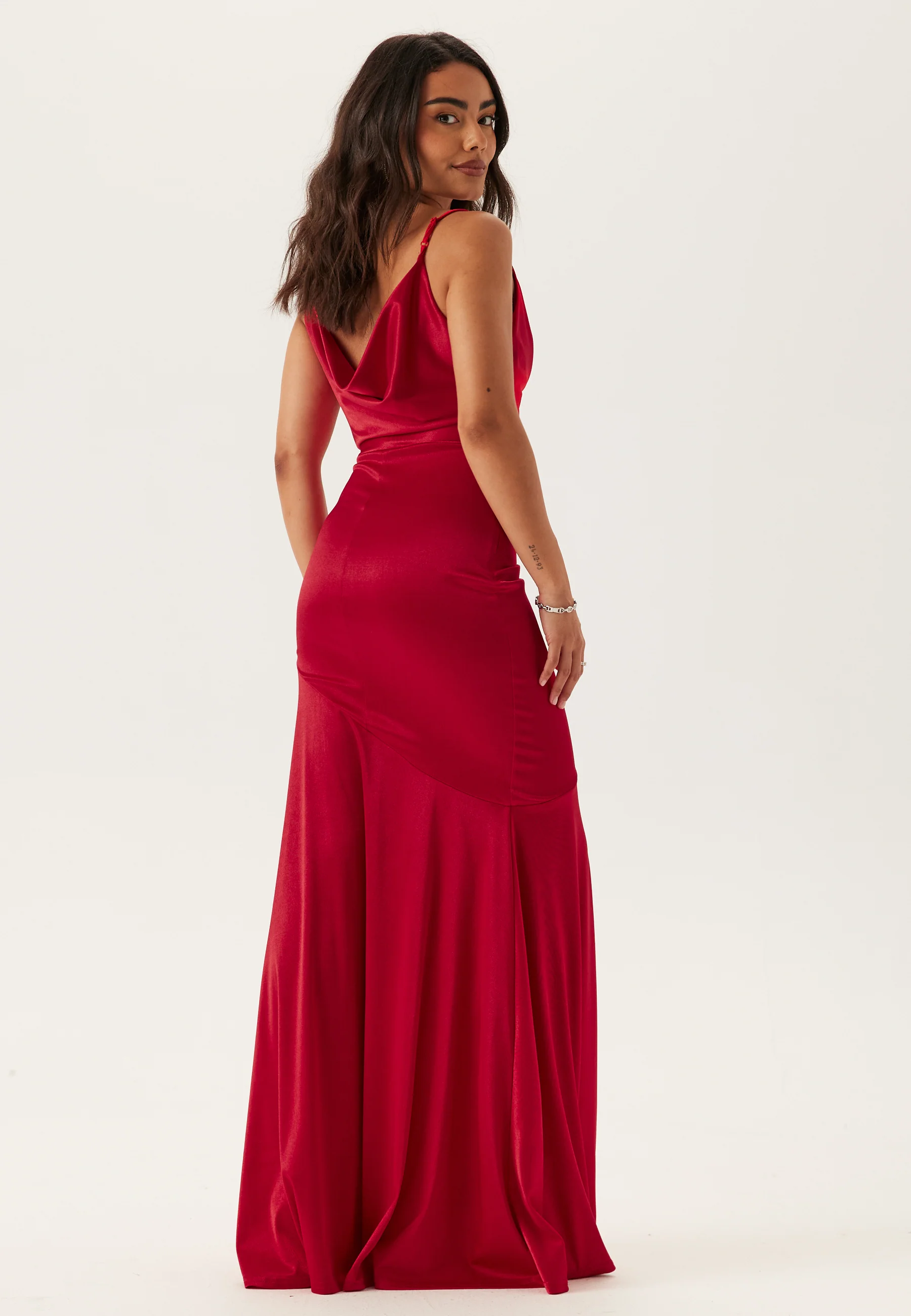 Satin Cowl Neck Maxi Dress - Image 2