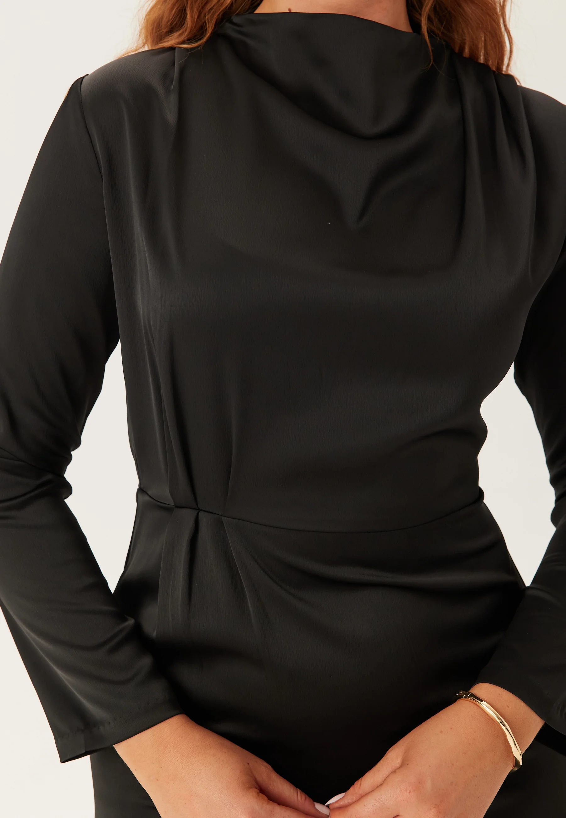 Satin Cowl Neck Midi Dress - Image 9