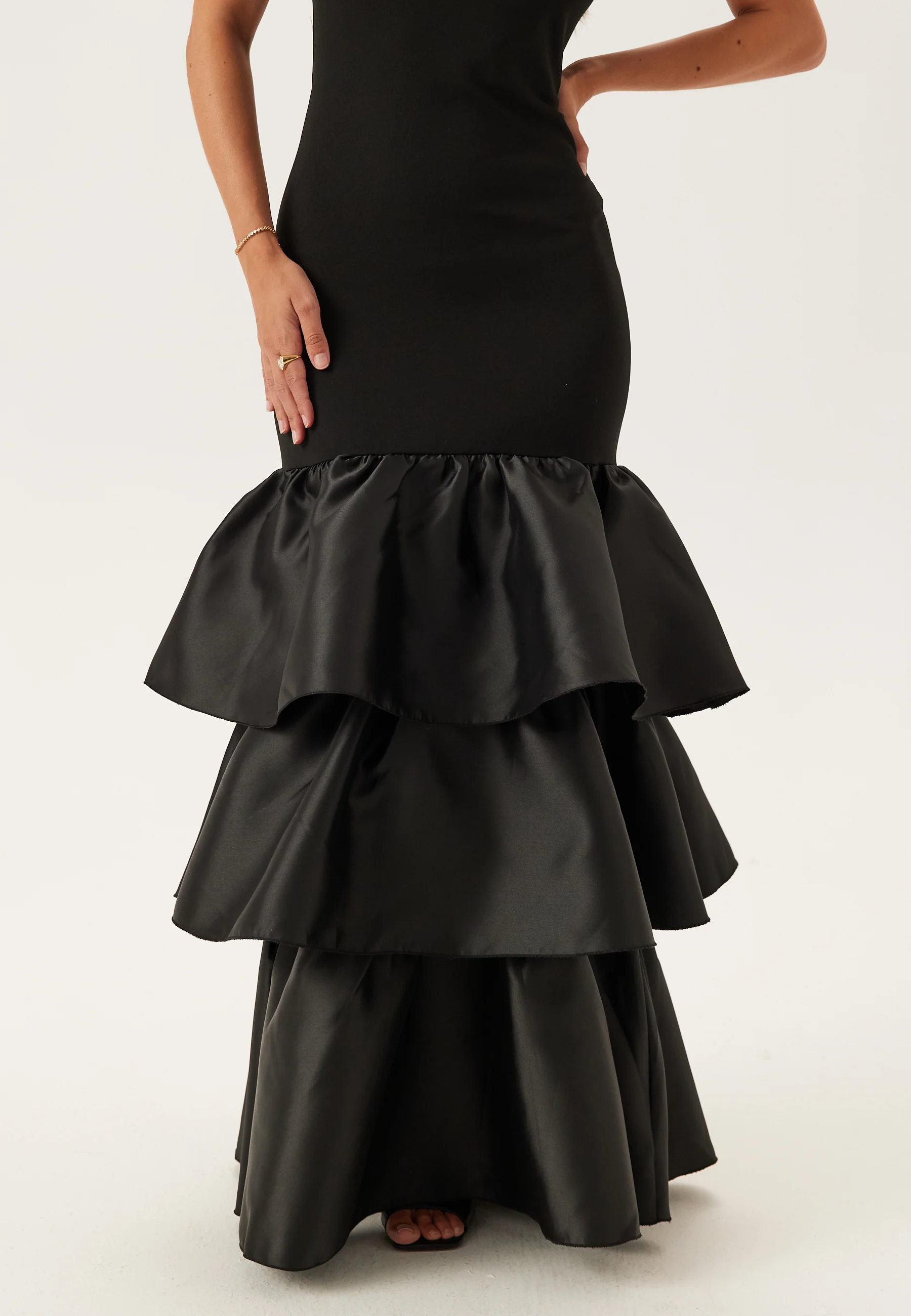 Satin Frill Maxi Dress - Image 3