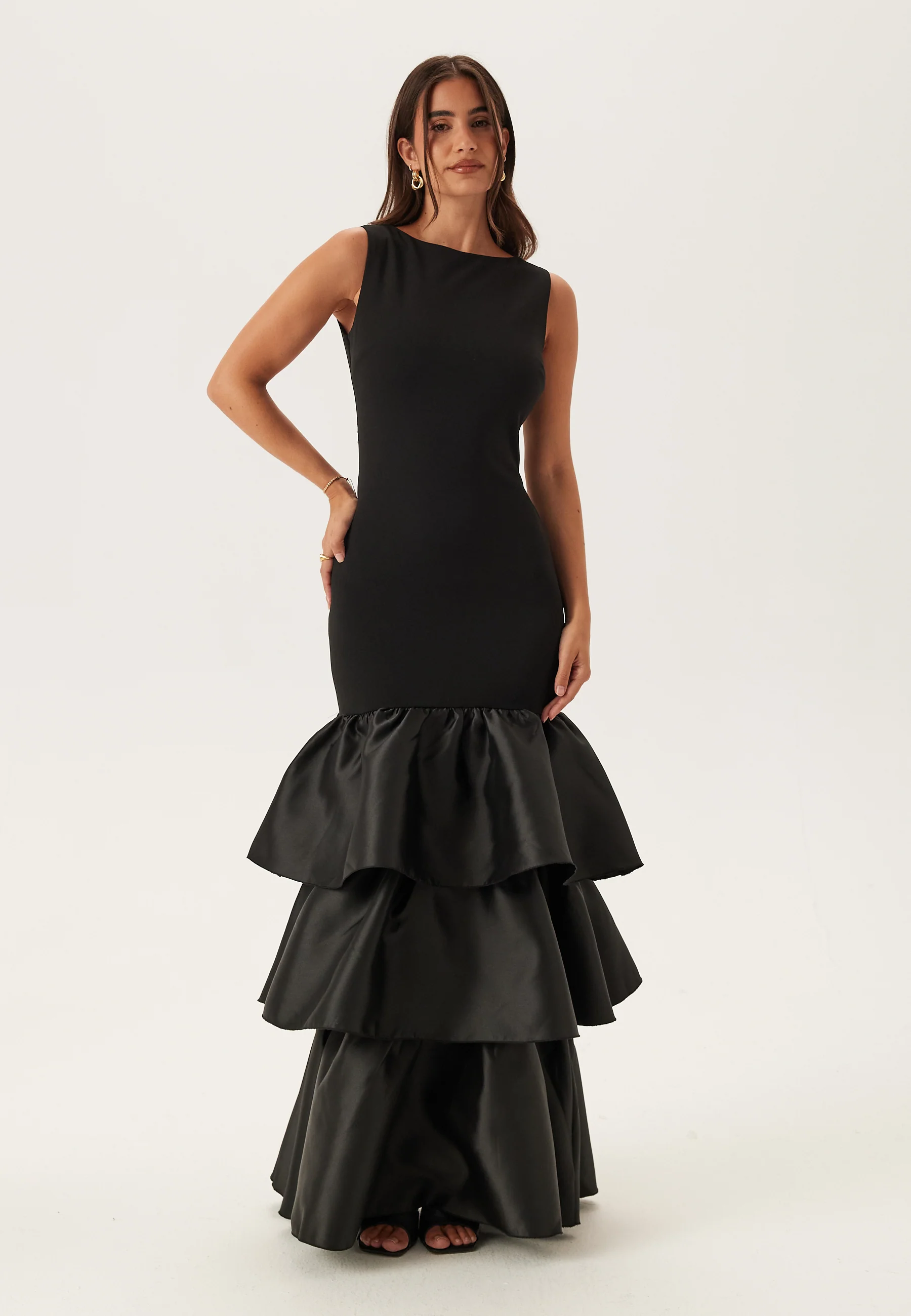 Satin Frill Maxi Dress - Image 4