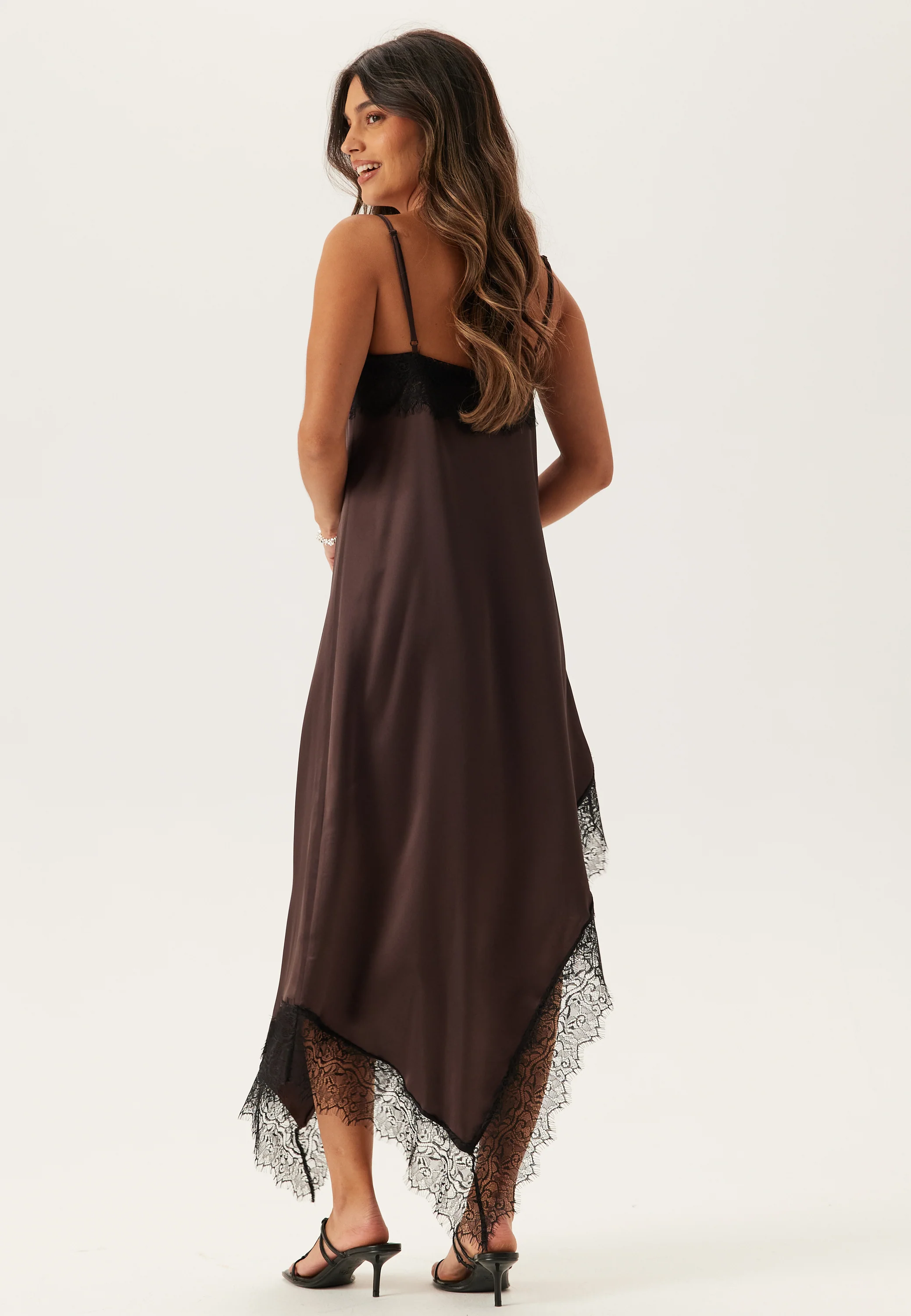 Satin Lace Slip Dress - Image 3