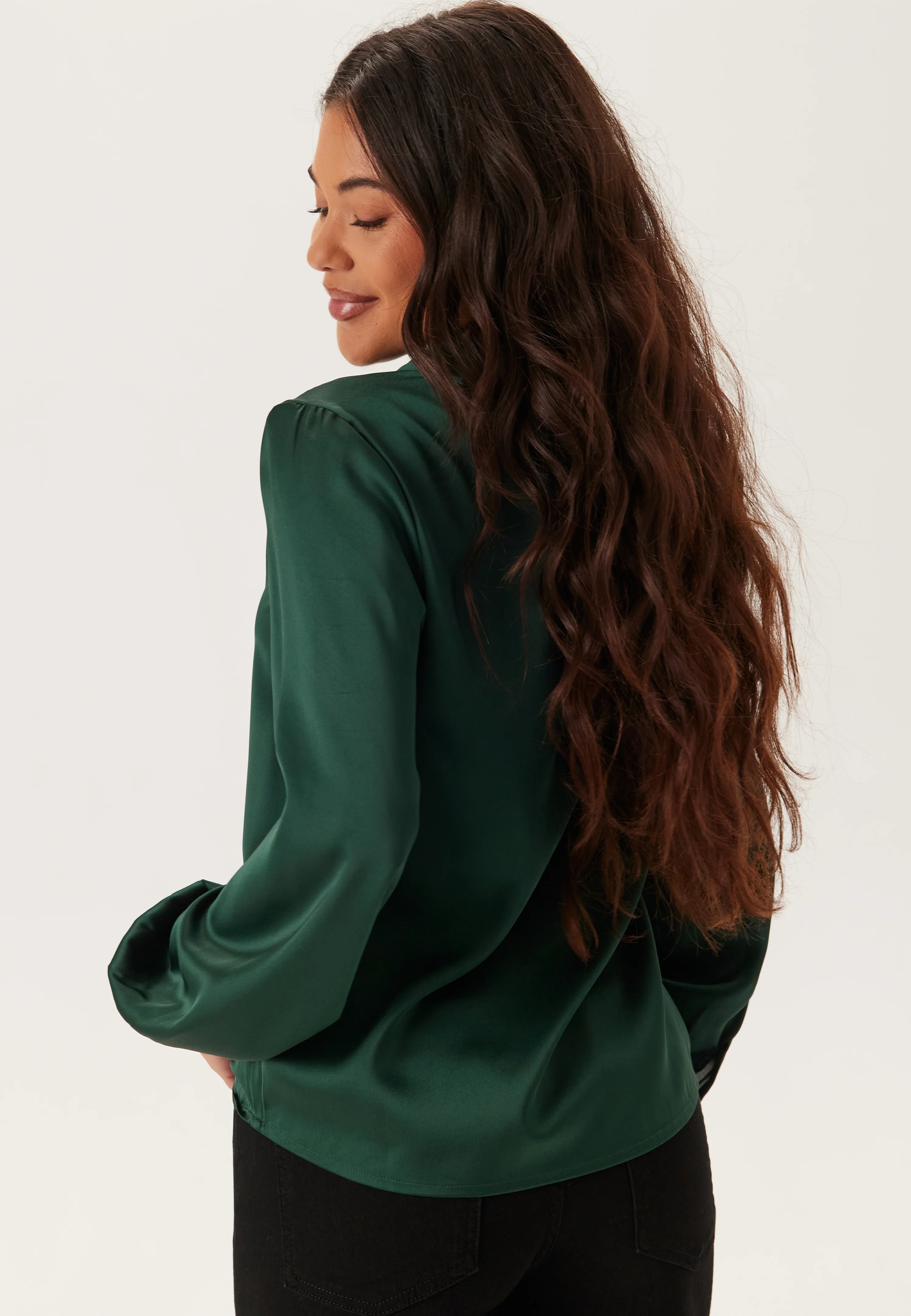 Satin Puff Sleeve Blouse - Image 4