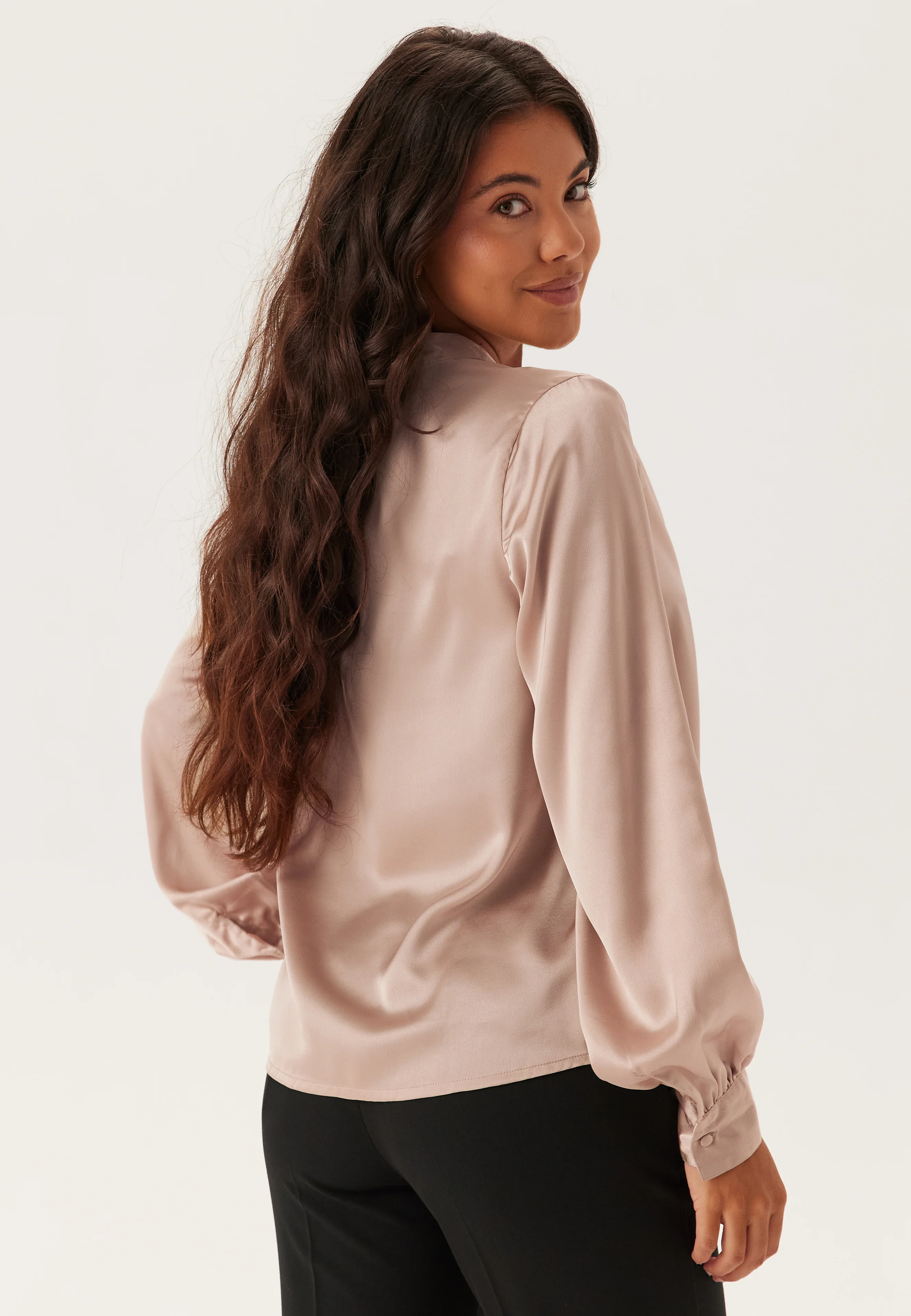 Satin Puff Sleeve Blouse - Image 3