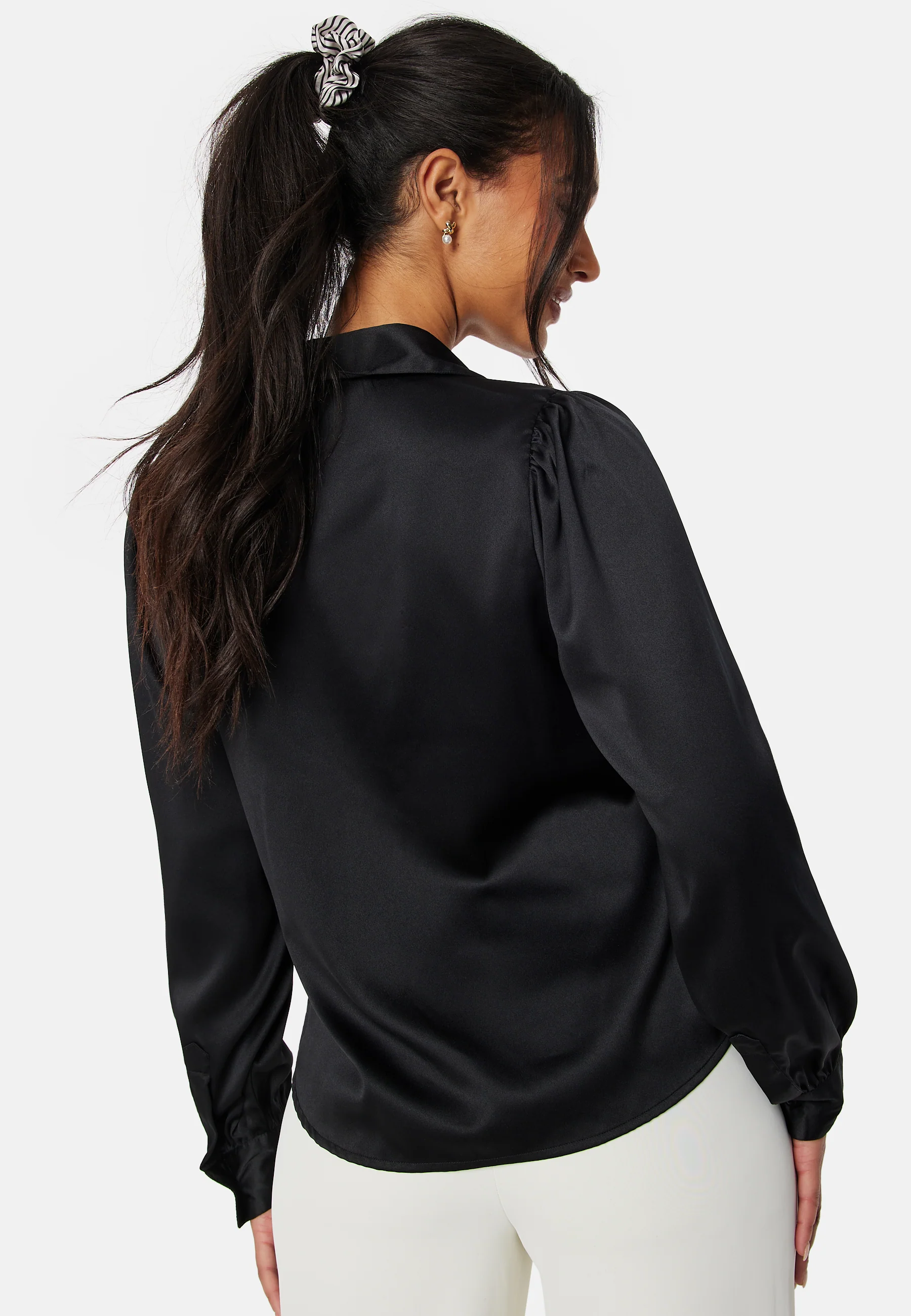 Satin Puff Sleeve Shirt - Image 2