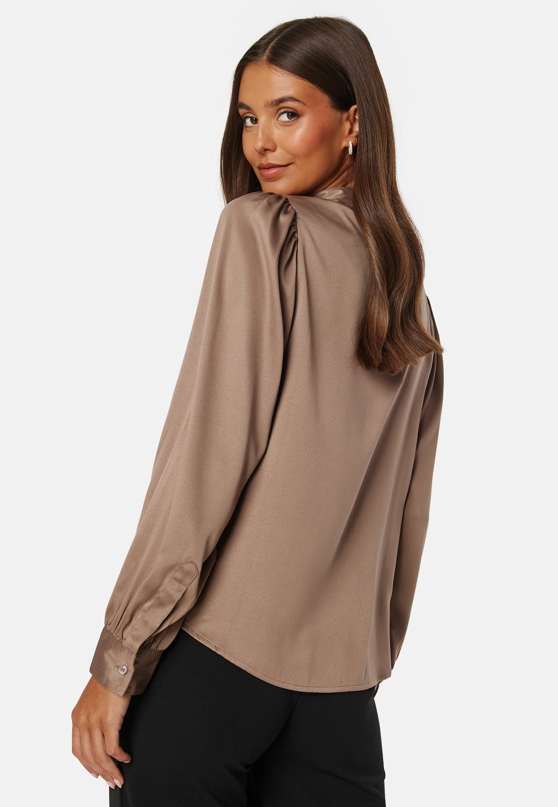 Satin Puff Sleeve Shirt - Image 4