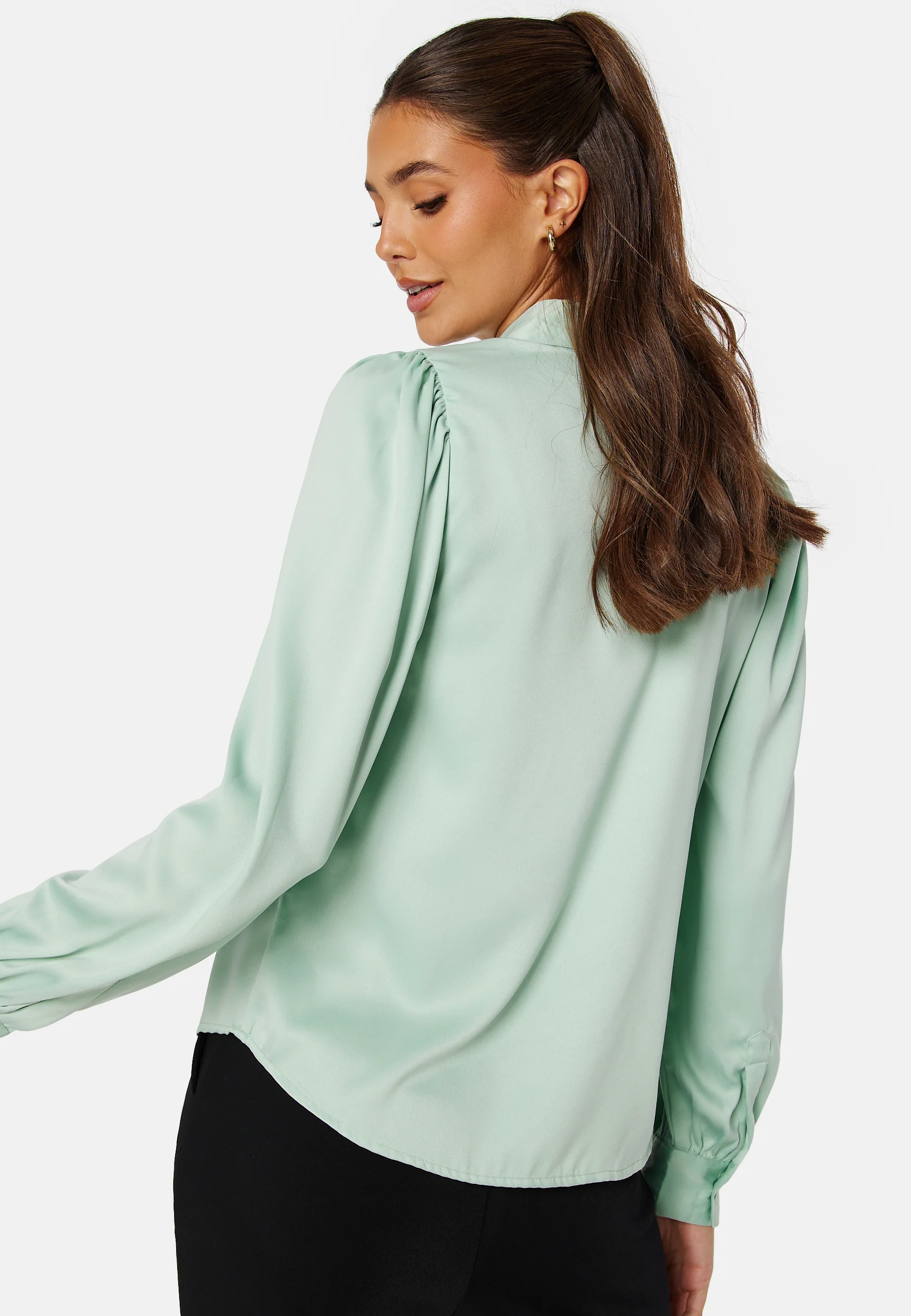 Satin Puff Sleeve Shirt - Image 4