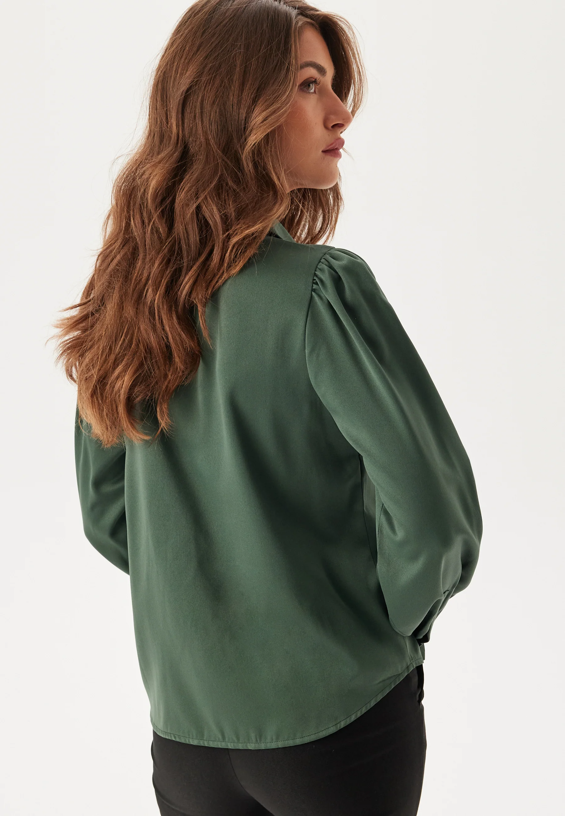 Satin Puff Sleeve Shirt - Image 3