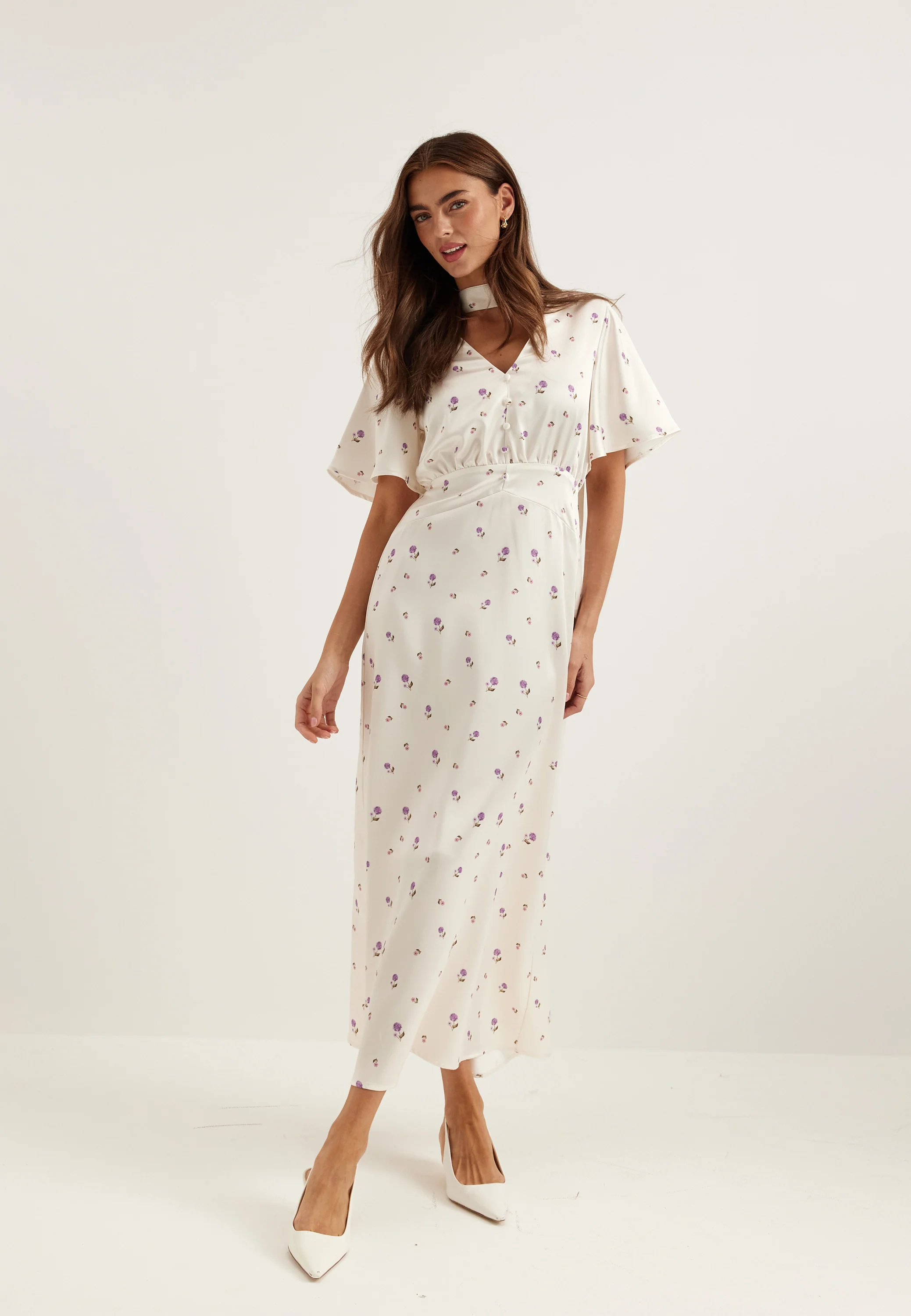 Satin Scarf Maxi Dress - Image 5