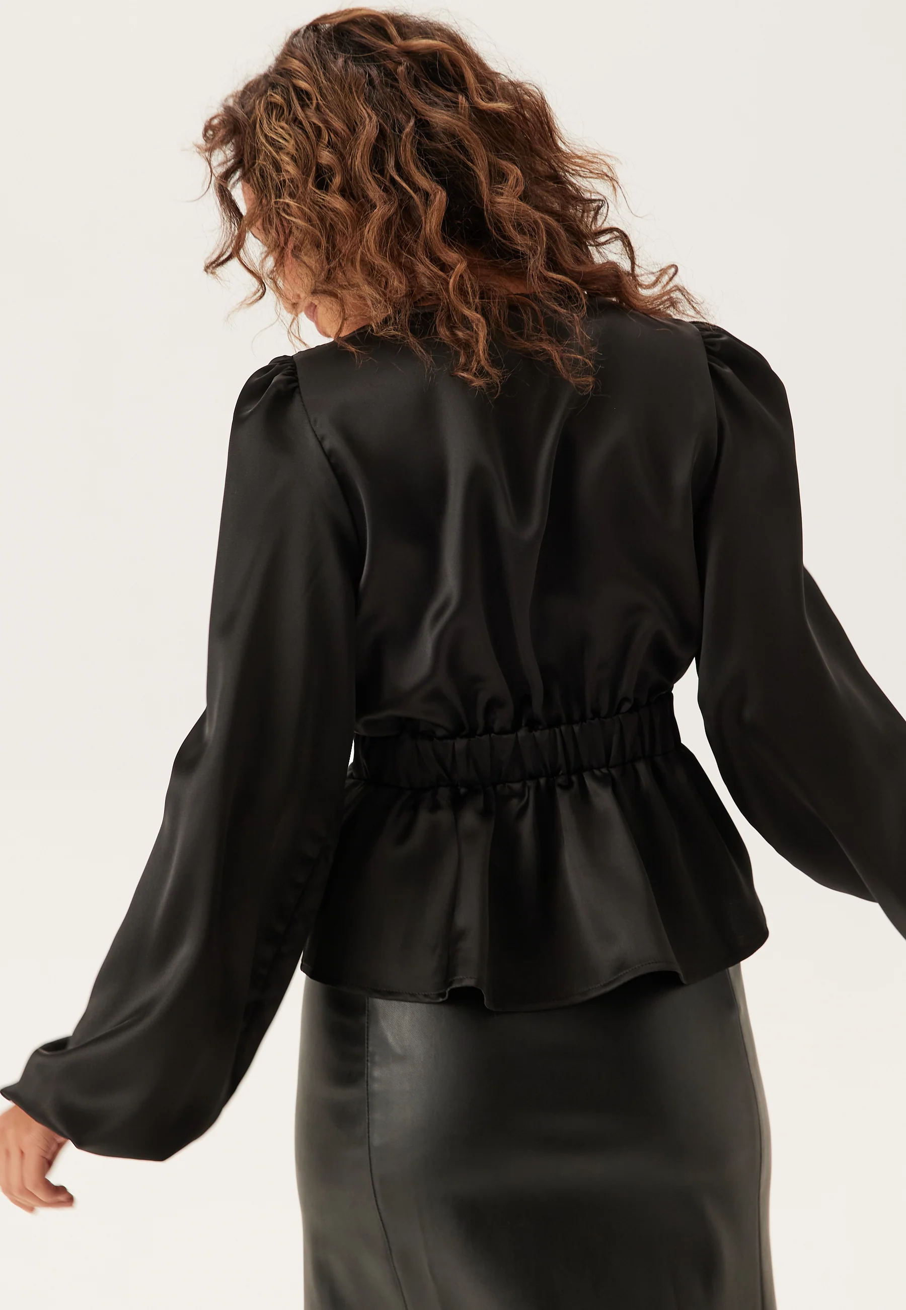 Satin V-neck Blouse - Image 3