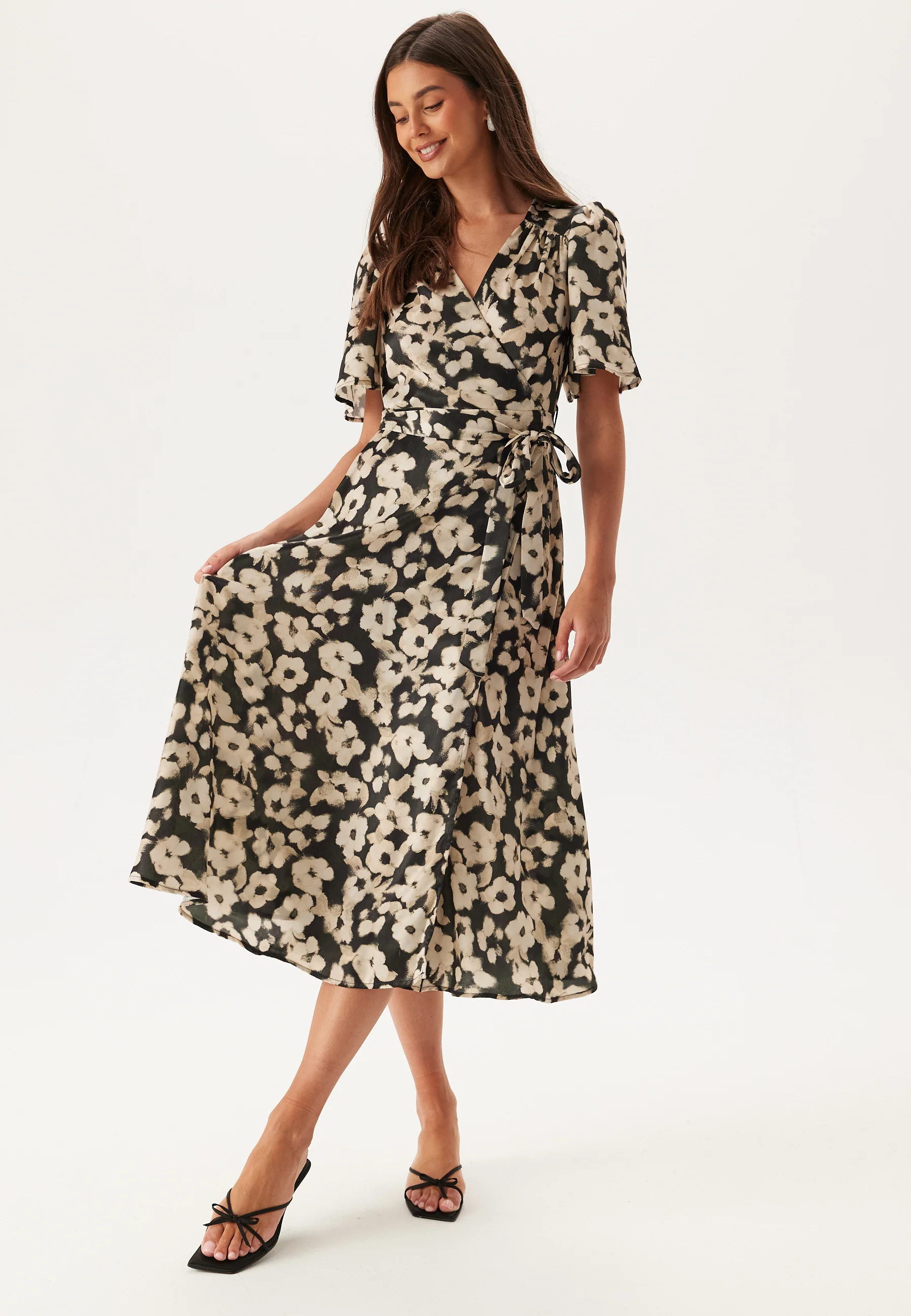 Satin Wrap Dress