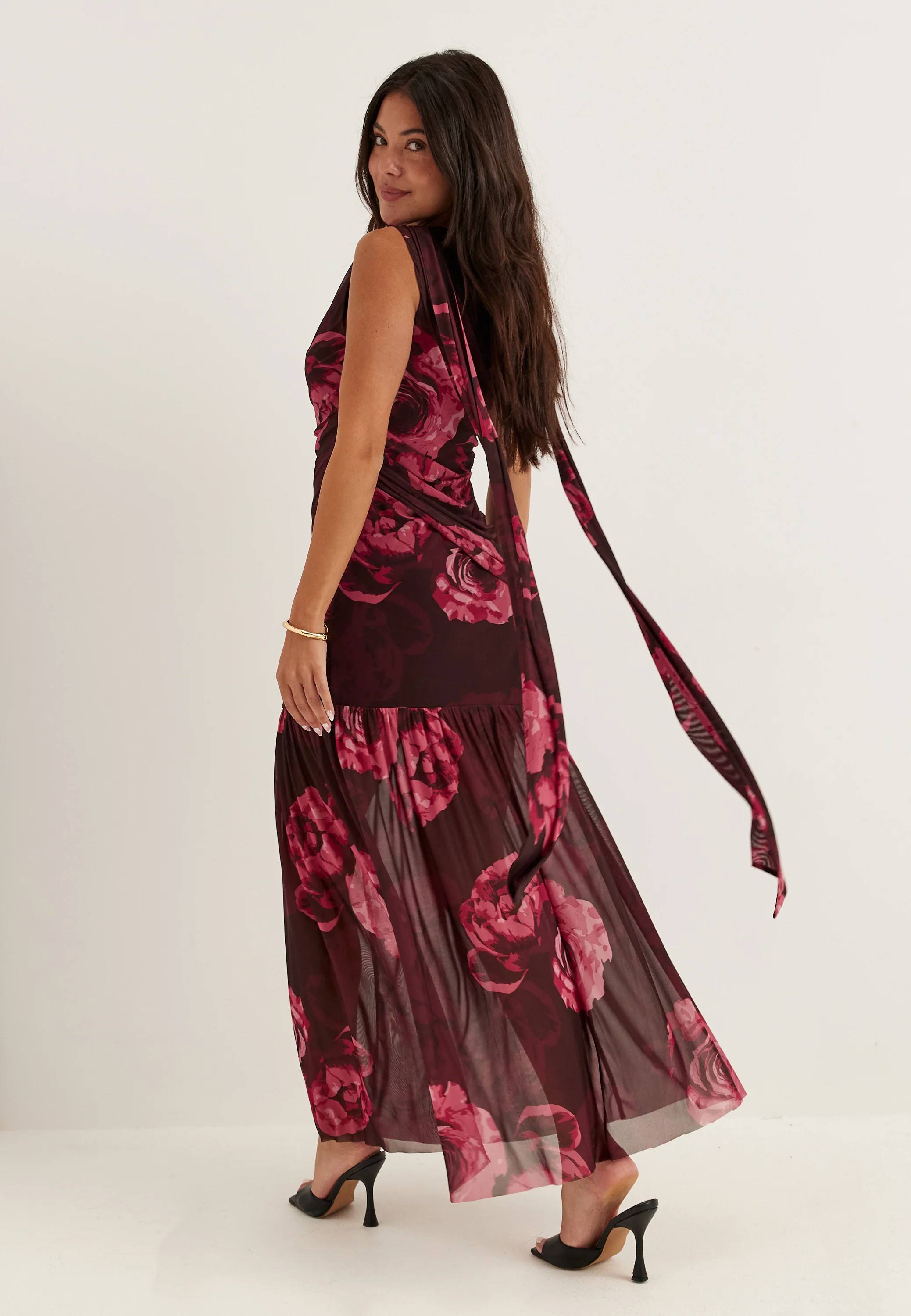 Scarf Mesh Ankle Dress - Image 3