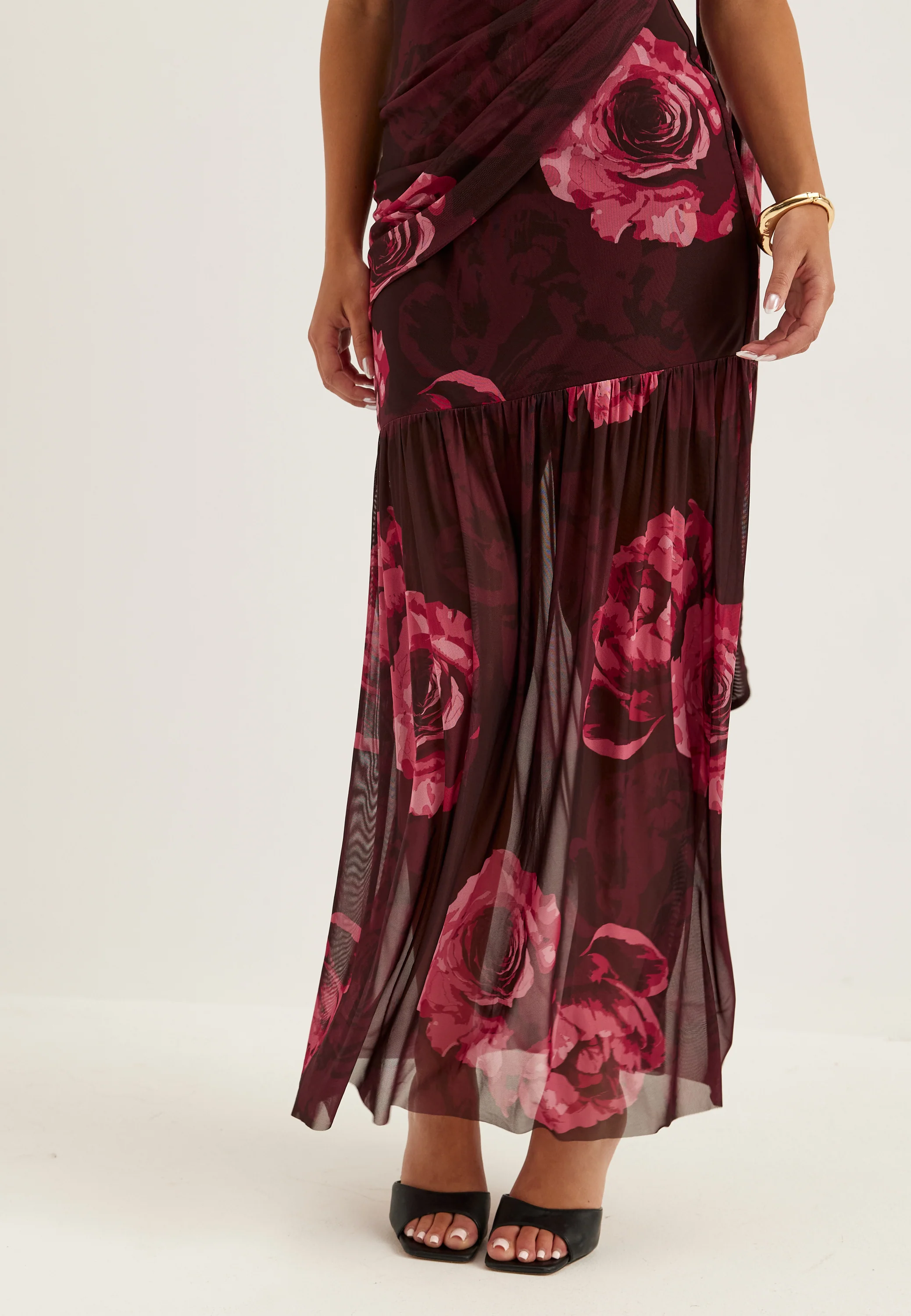 Scarf Mesh Ankle Dress - Image 5