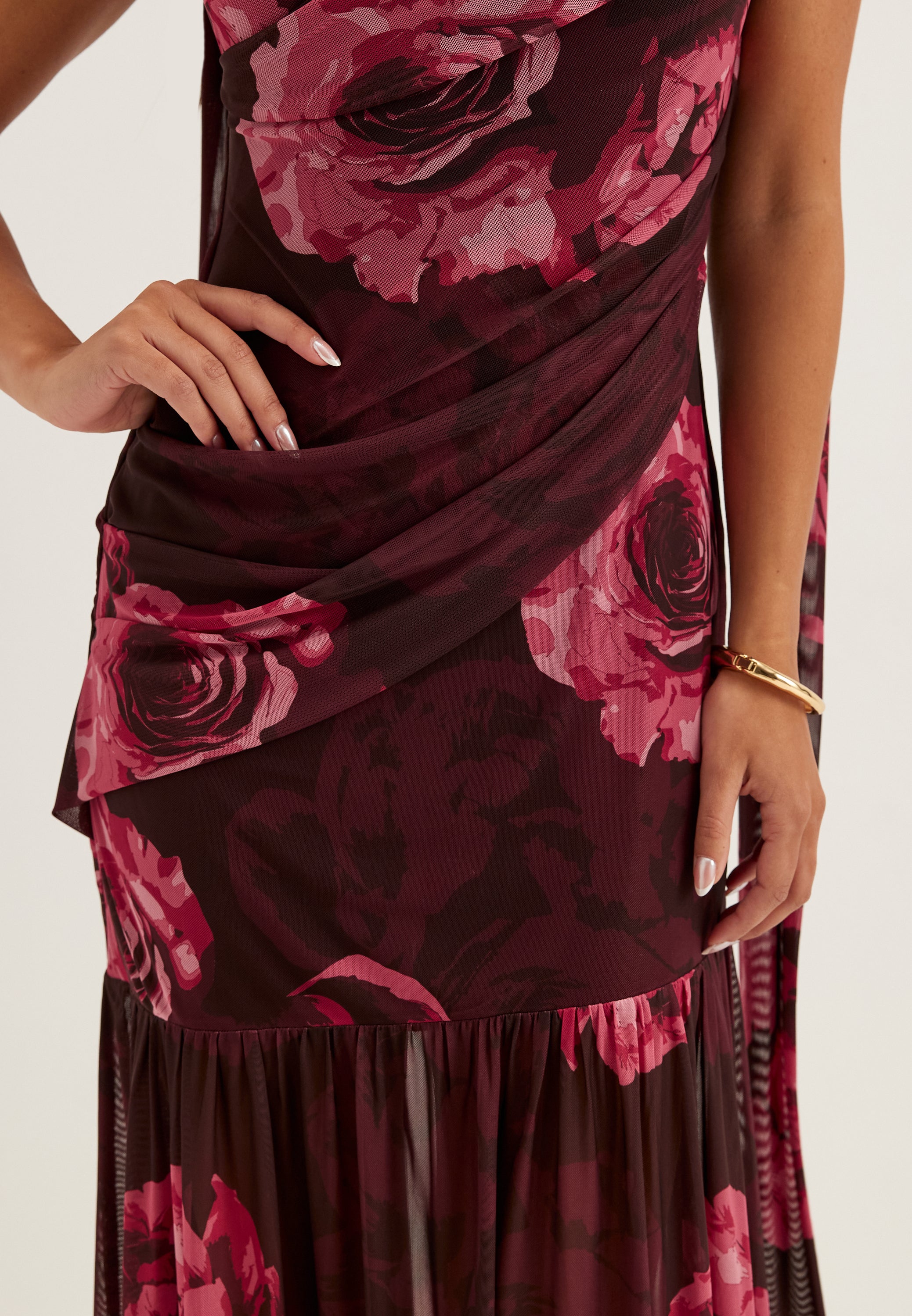 Scarf Mesh Ankle Dress - Image 6