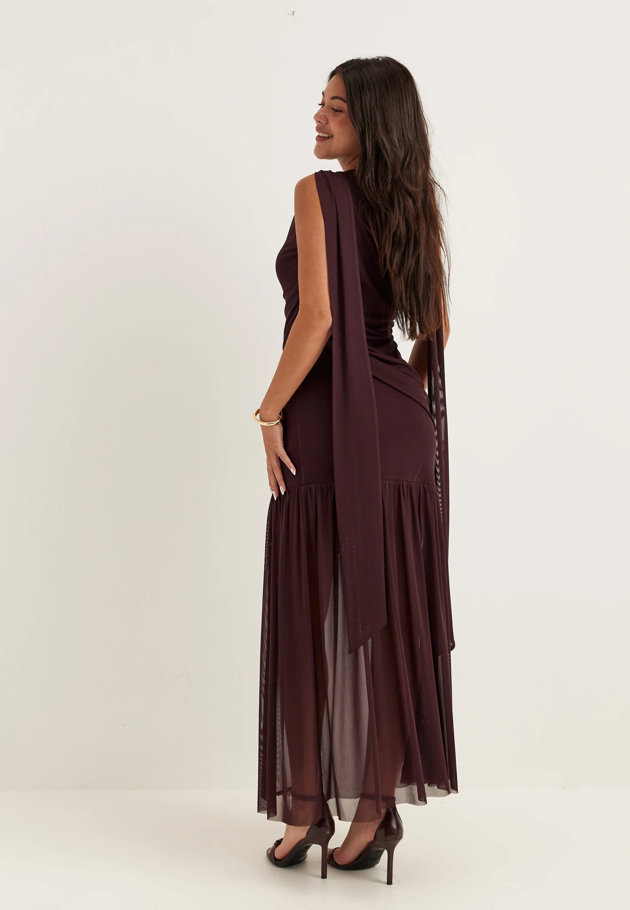 Scarf Mesh Ankle Dress - Image 3