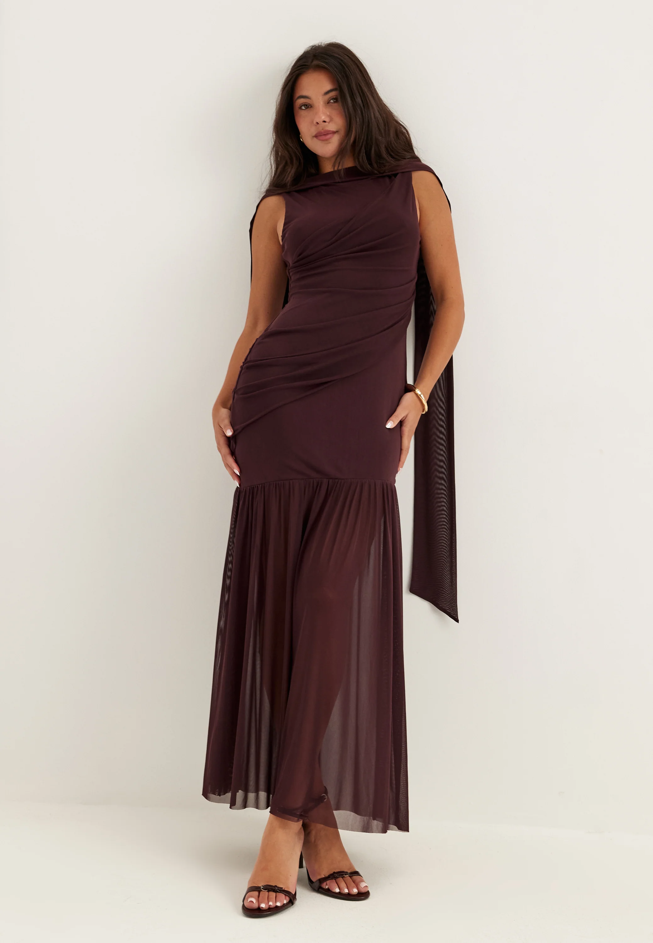 Scarf Mesh Ankle Dress - Image 4