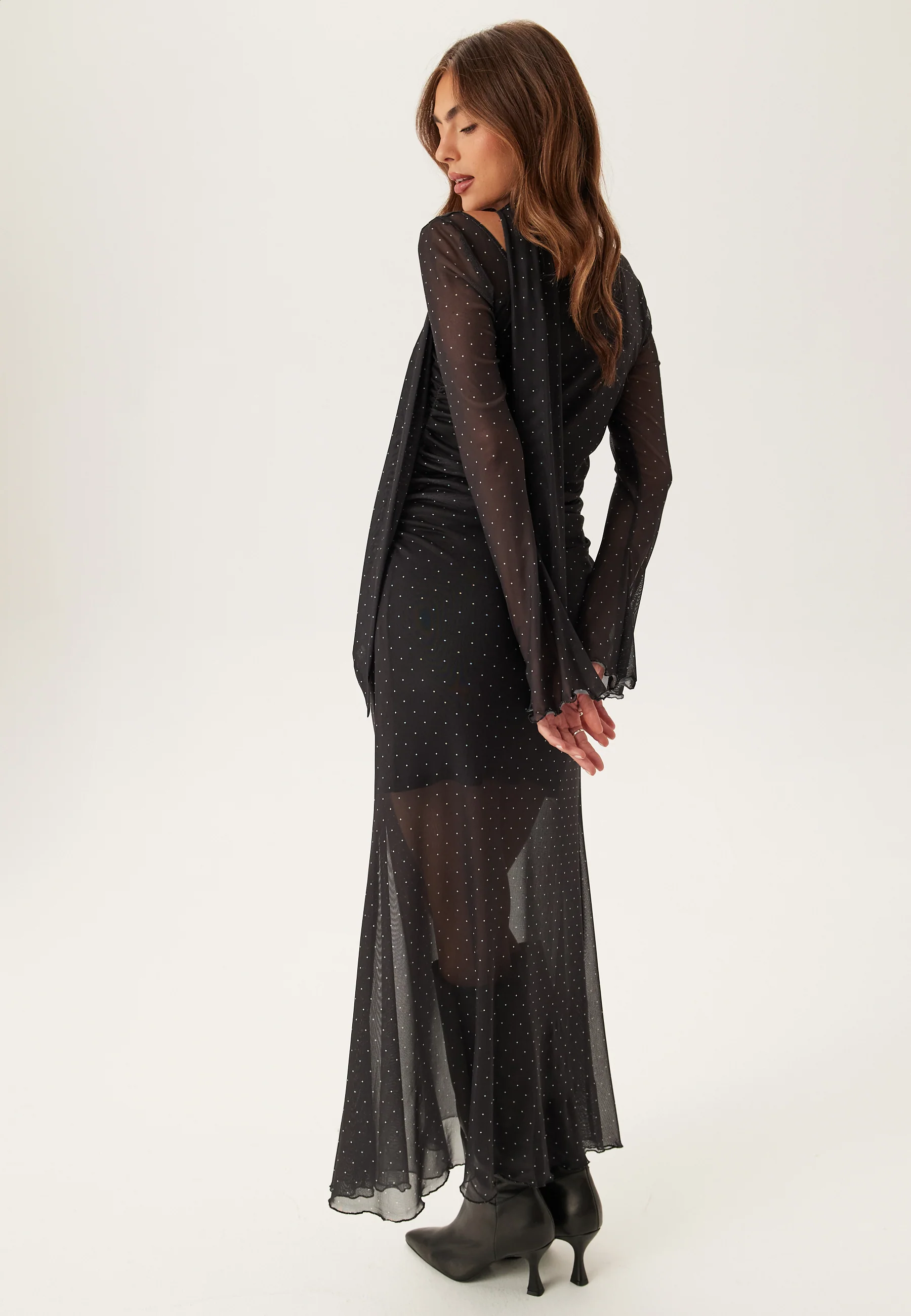 Scarf Mesh Ankle Dress - Image 3