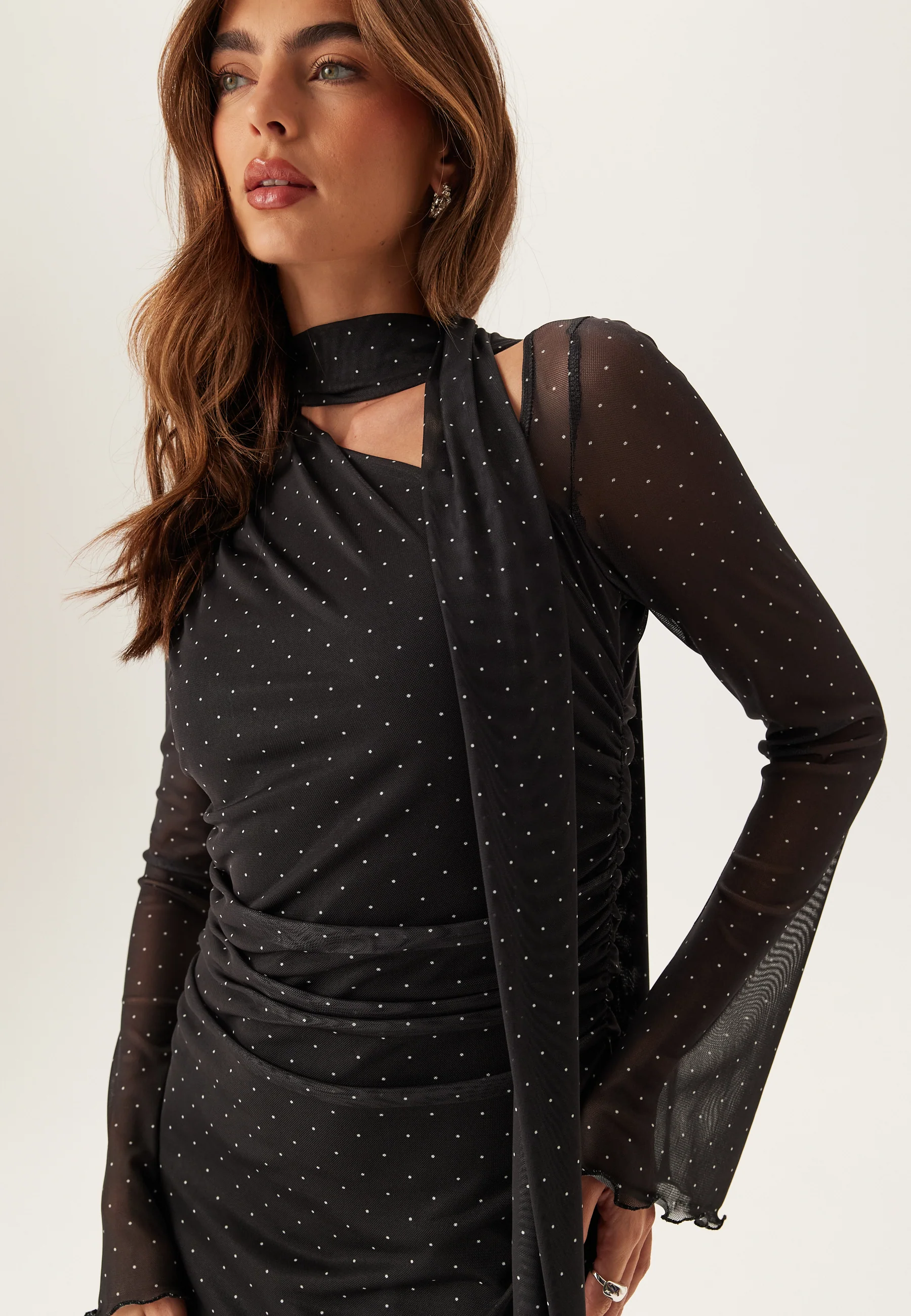 Scarf Mesh Ankle Dress - Image 5