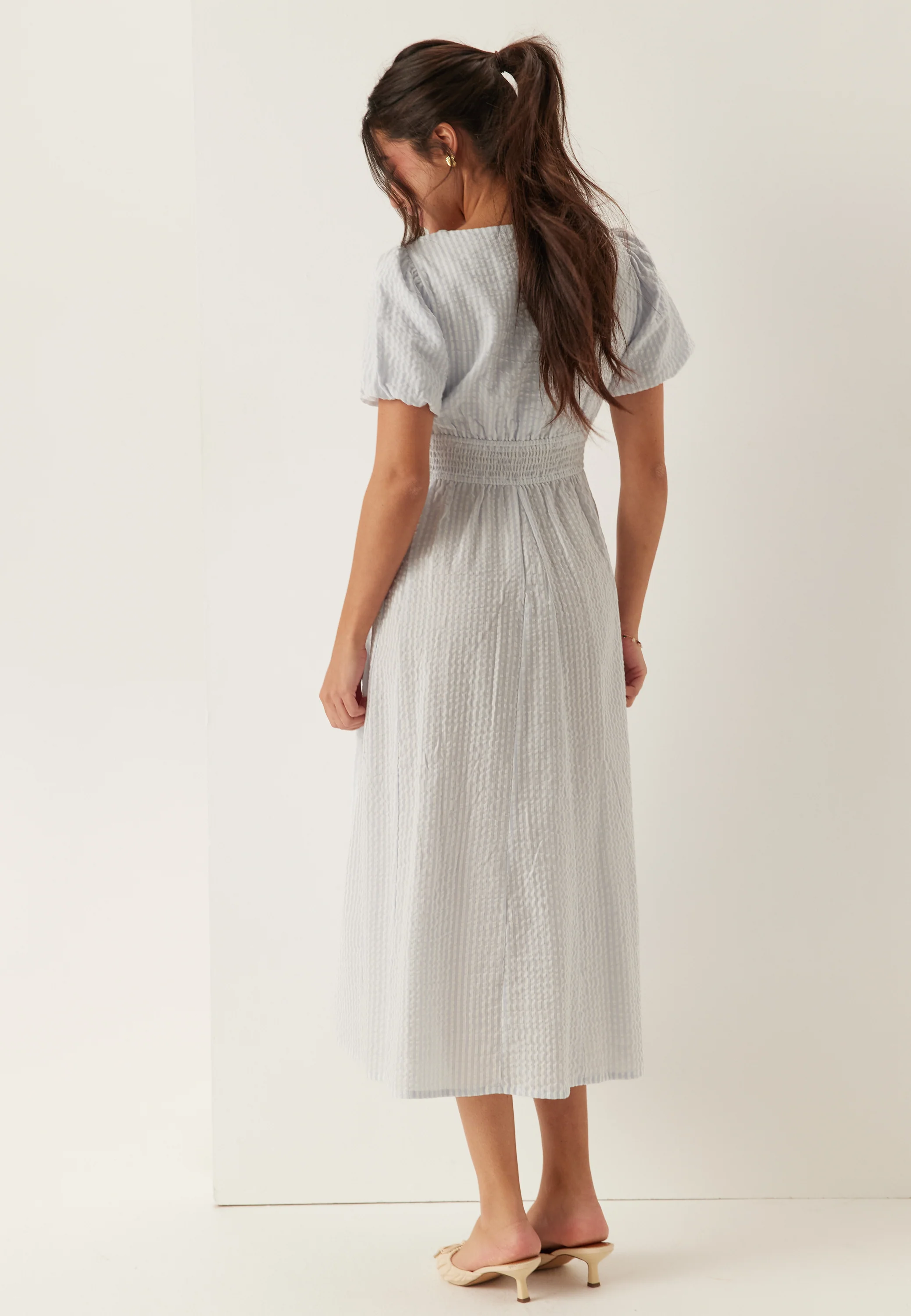 Seersucker Midi Dress - Image 2