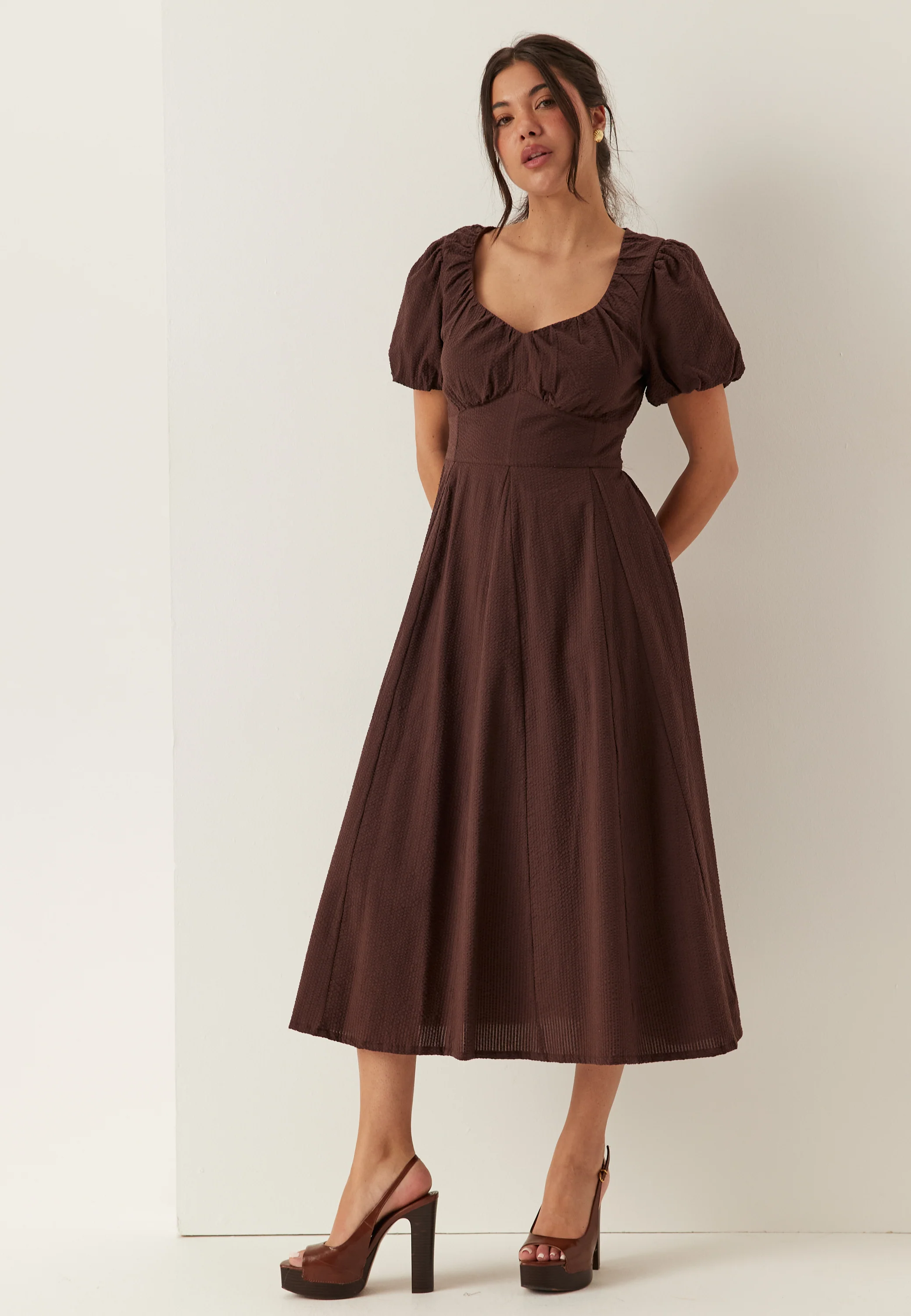 Seersucker Midi Dress - Image 3