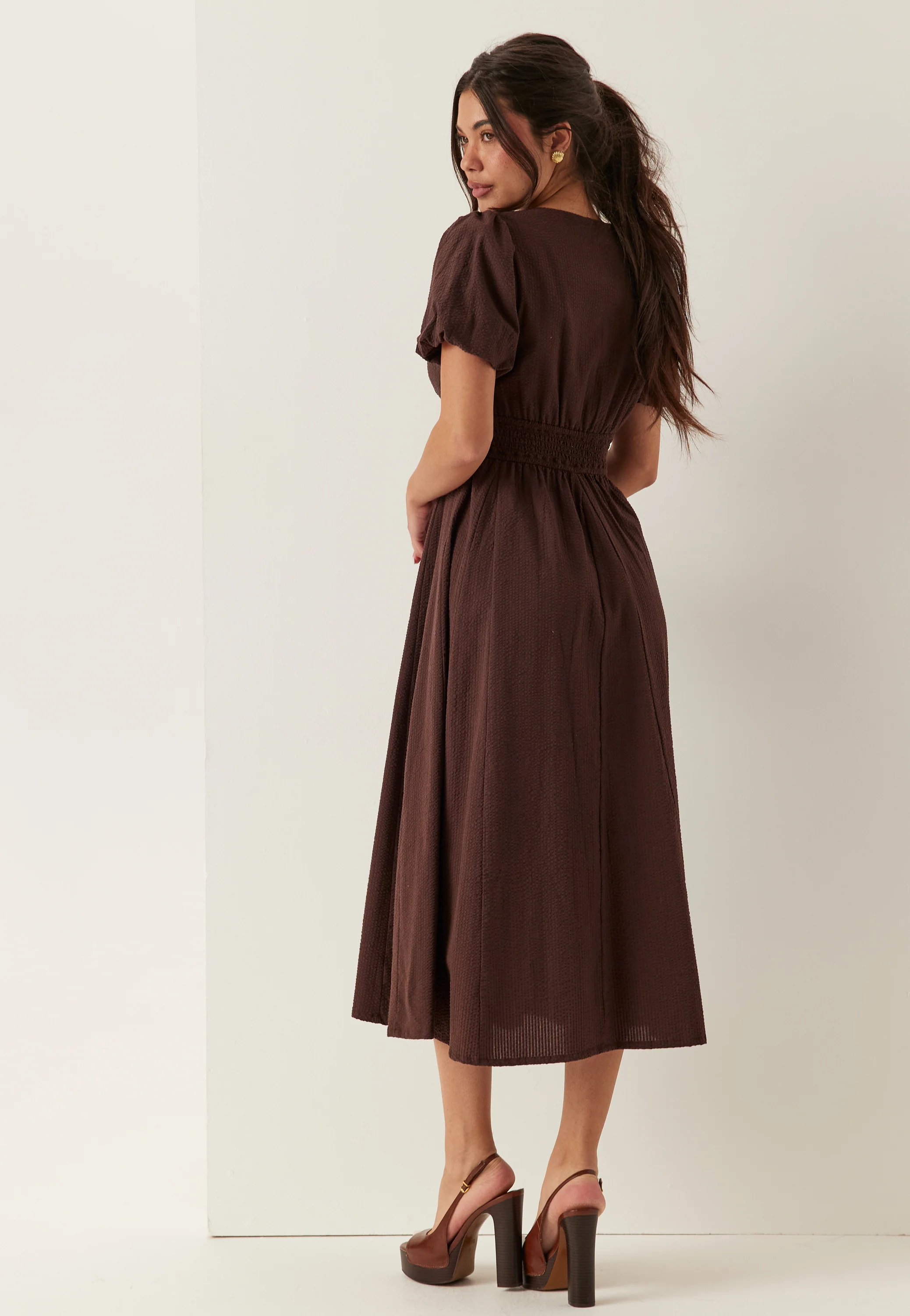 Seersucker Midi Dress - Image 4