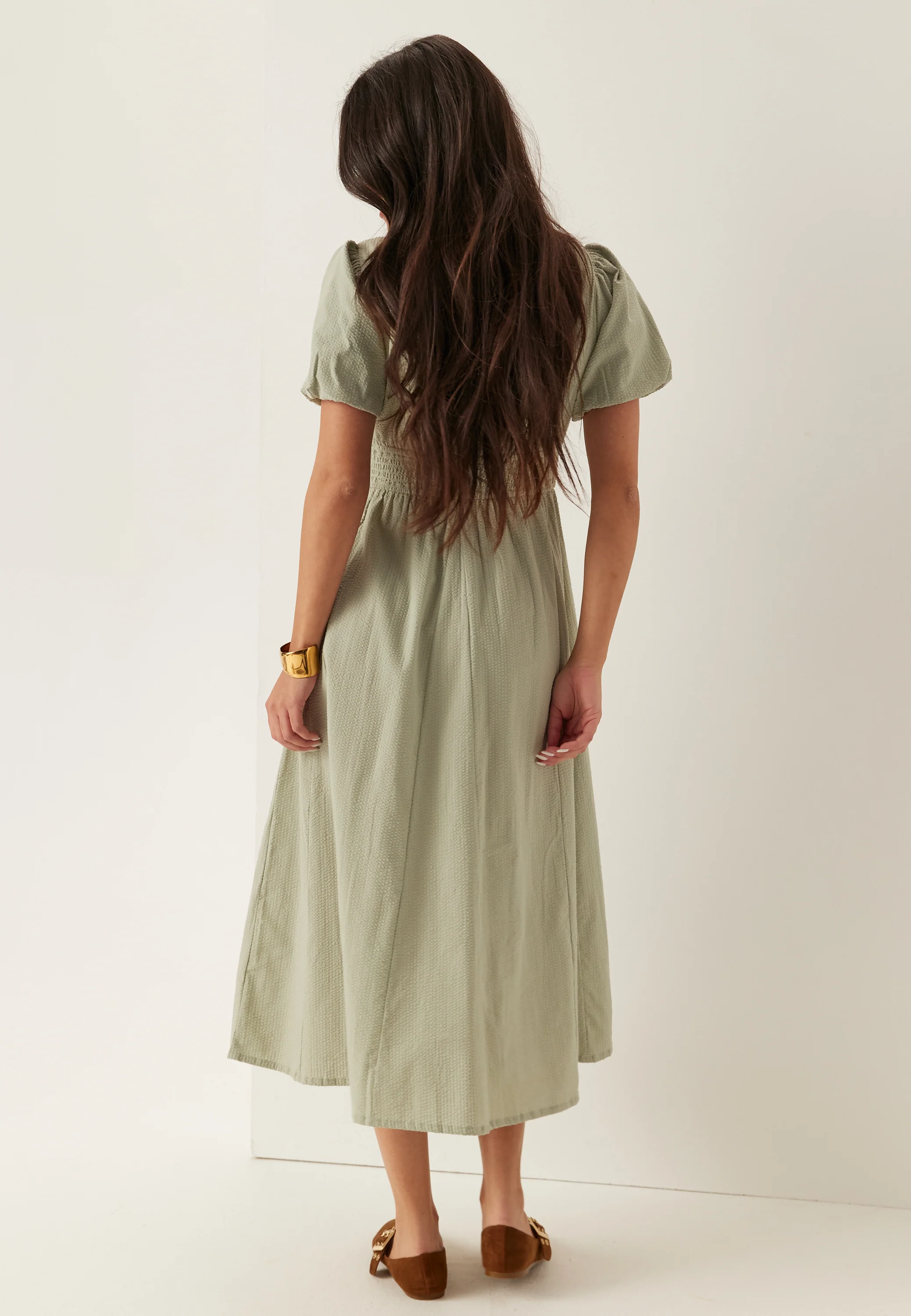 Seersucker Midi Dress - Image 3
