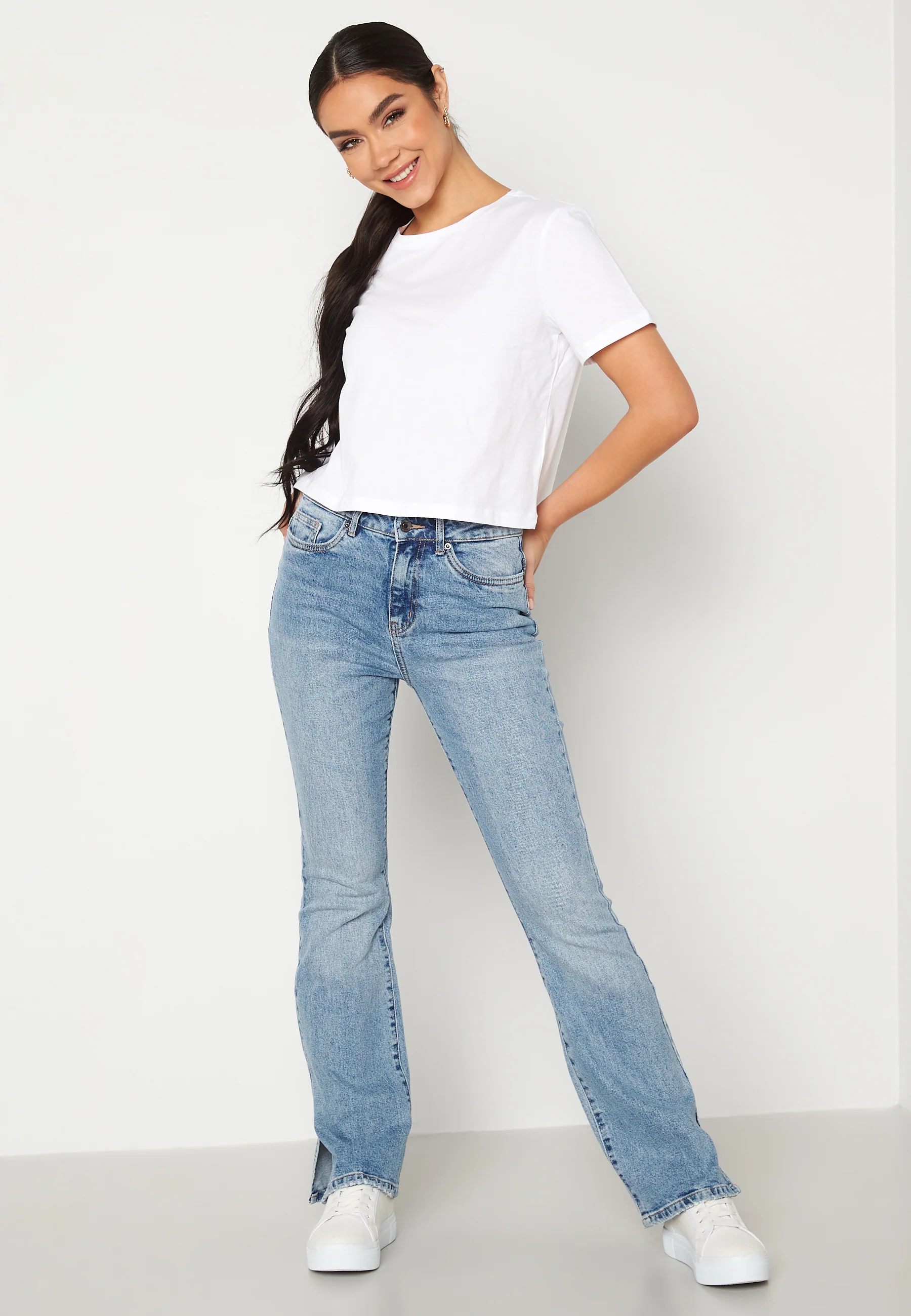 Selma HR Flare Slit Jeans - Image 2