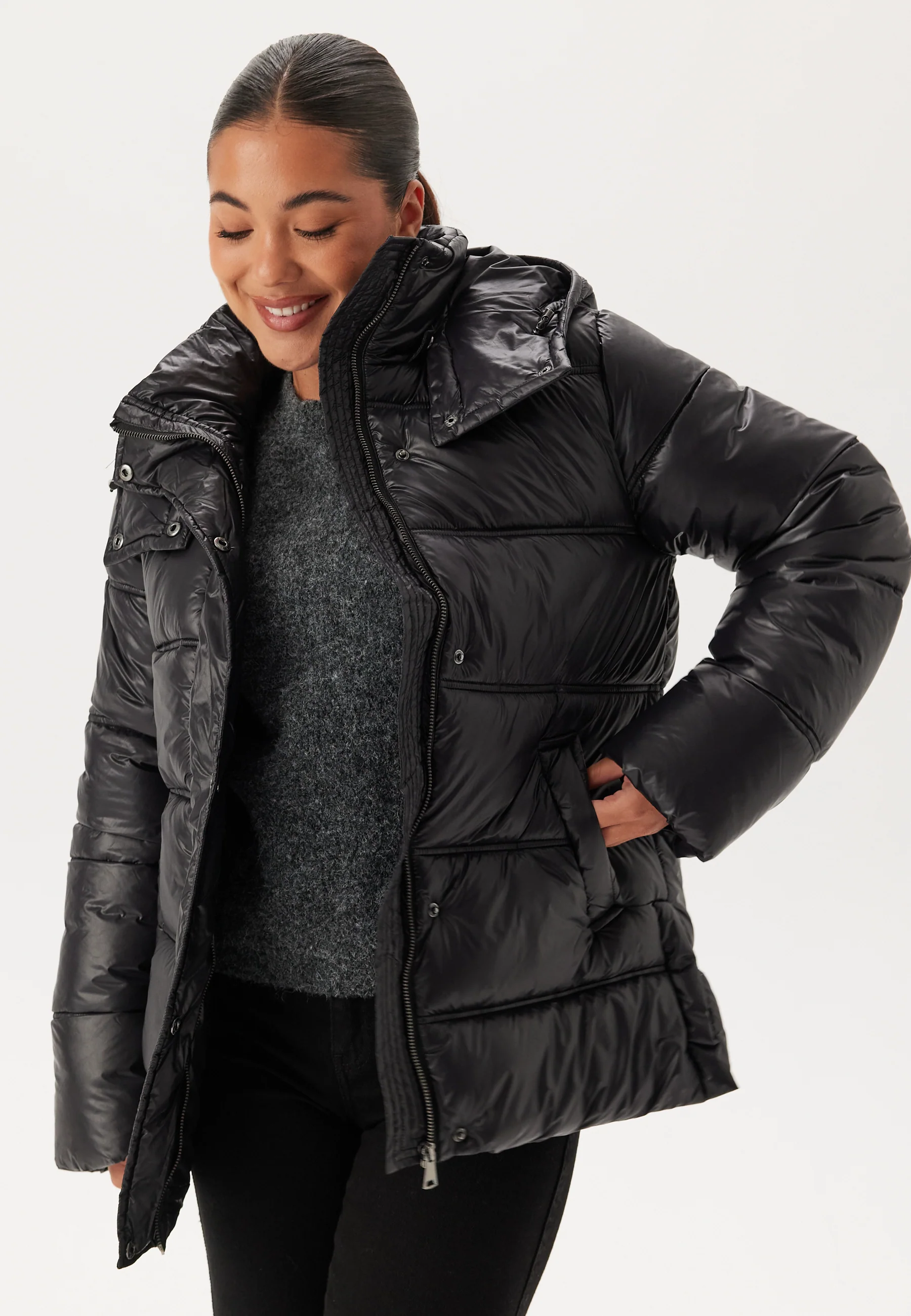 Semi Shiny Padded Jacket - Image 2