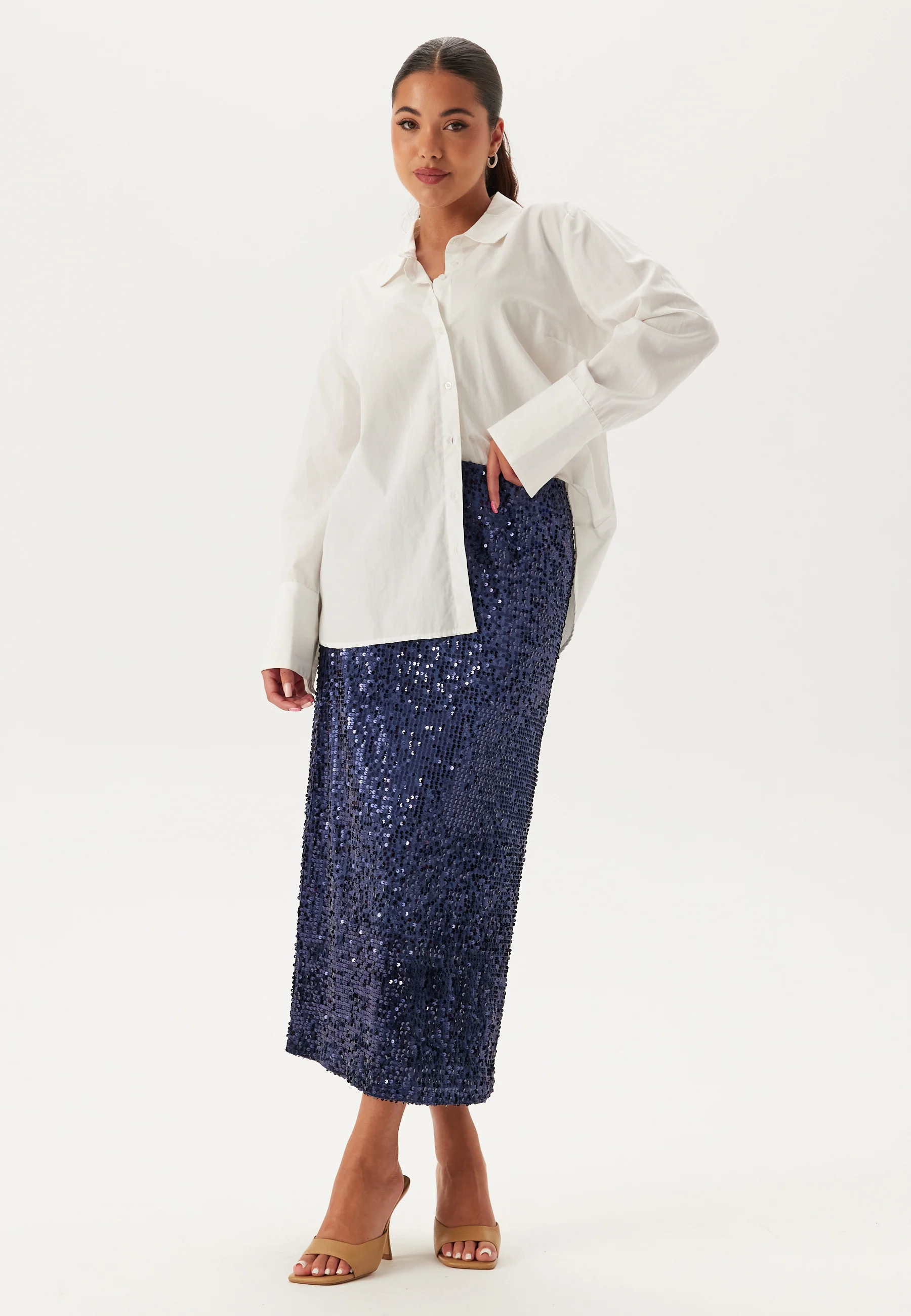 Sequin A-line Midi Skirt - Image 4