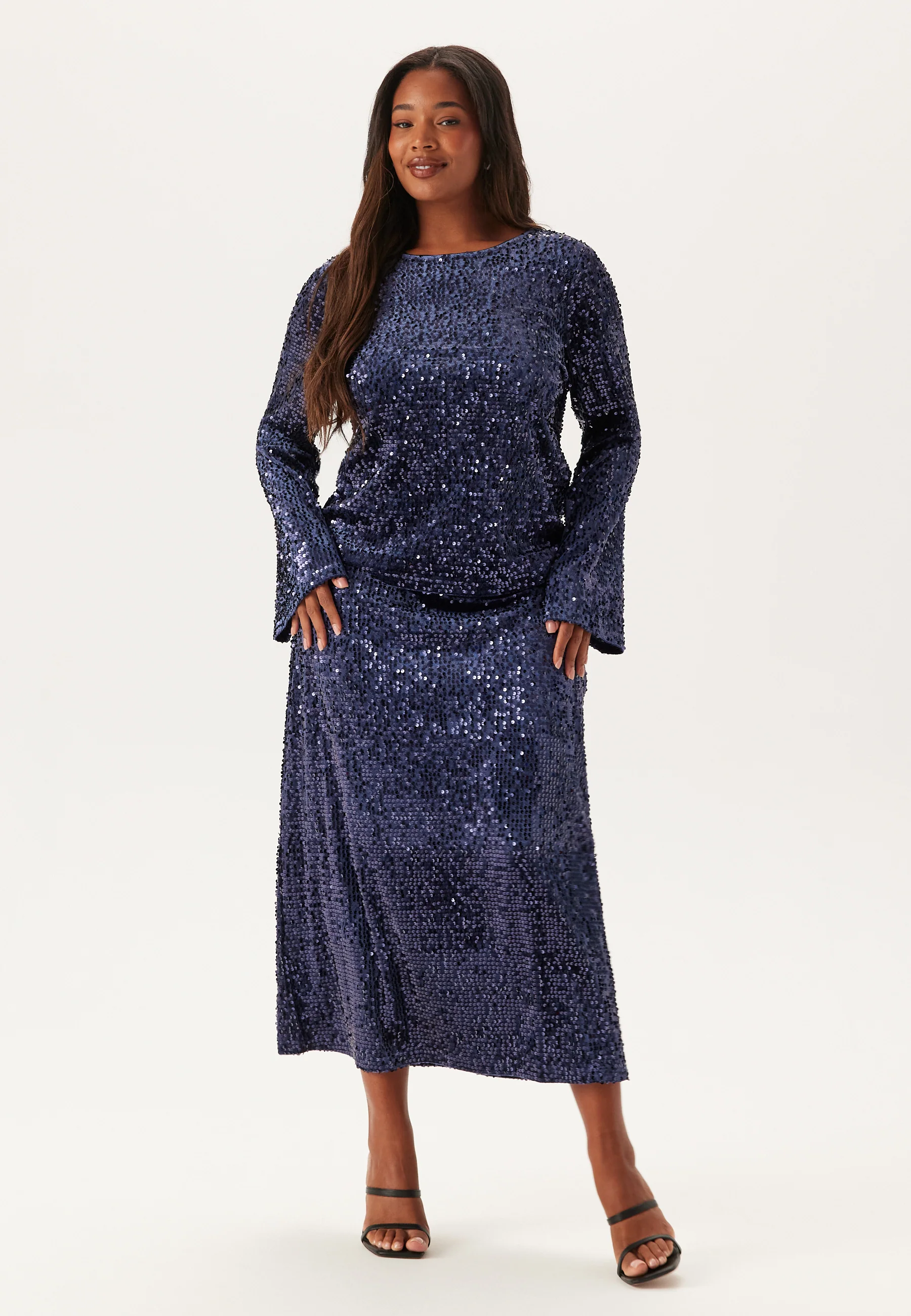 Sequin A-line Midi Skirt - Image 5