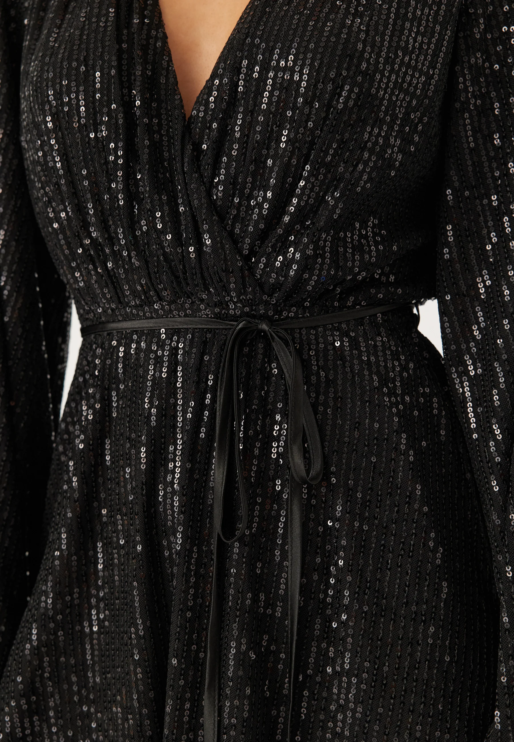 Sequin Balloon Sleeve Dress - Image 4