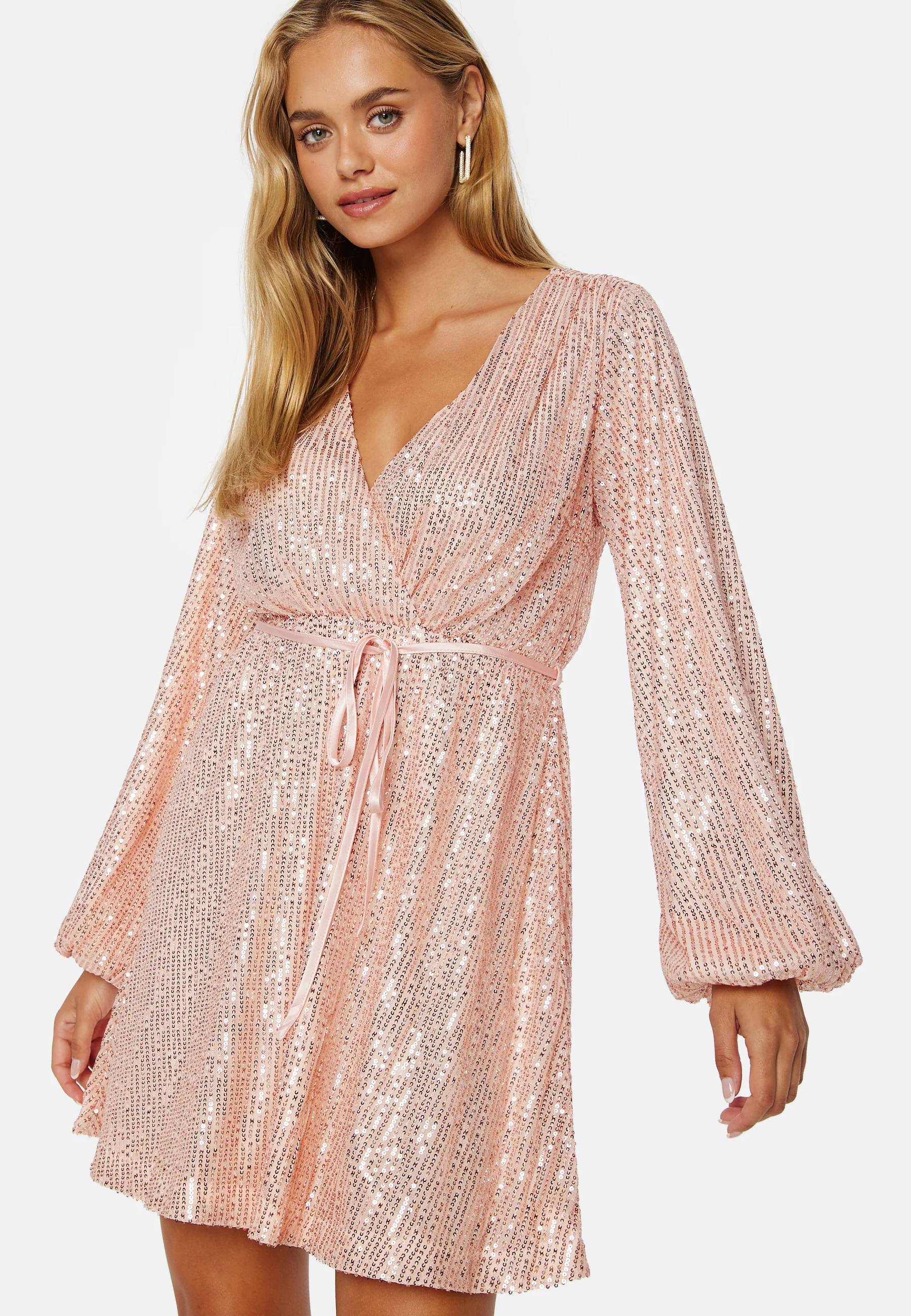 Sequin Balloon Sleeve Dress - Image 2